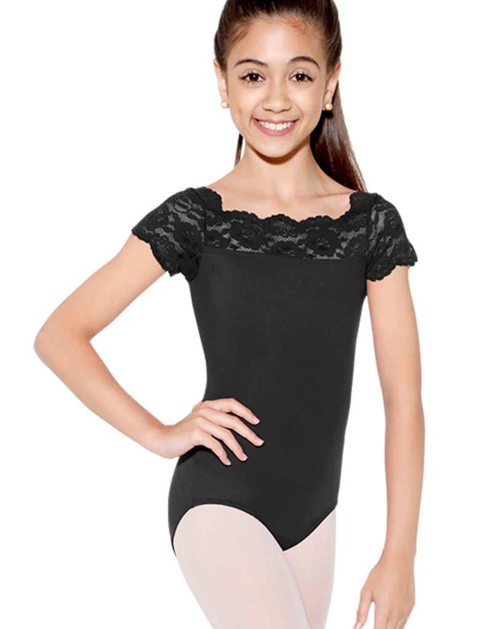 So Danca Black Tilly Cap Sleeve Leotard for Ballet, Dance & Performance - Women's Stretch Lycra Leotard with Comfortable Fit