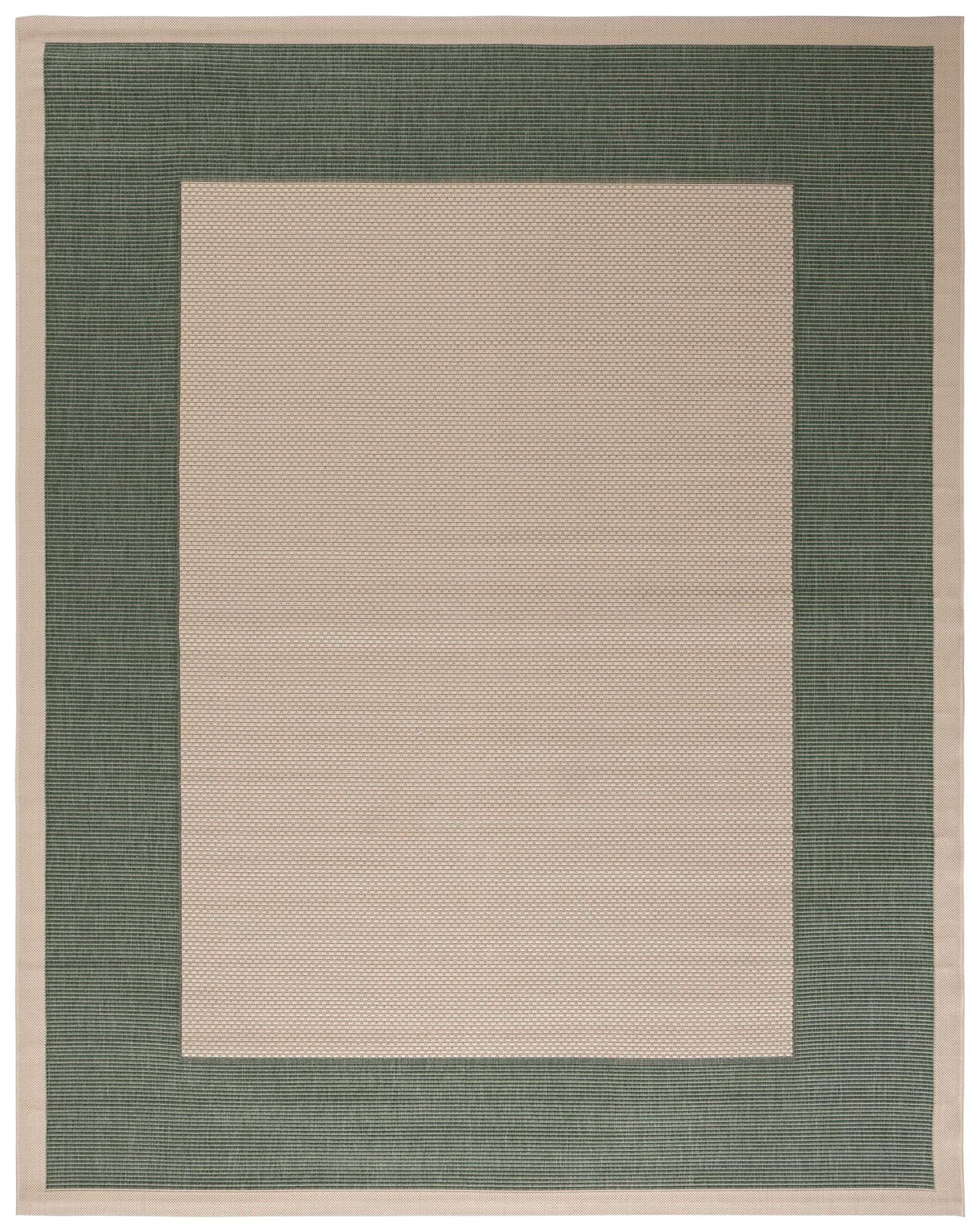 SAFAVIEH Courtyard Collection 8' x 10' Beige & Dark Green Indoor Outdoor Rug - Waterproof, Easy Clean, Non-Slip - Perfect for Patio, Backyard, Mudroom, Deck & Poolside Areas (CY7987)