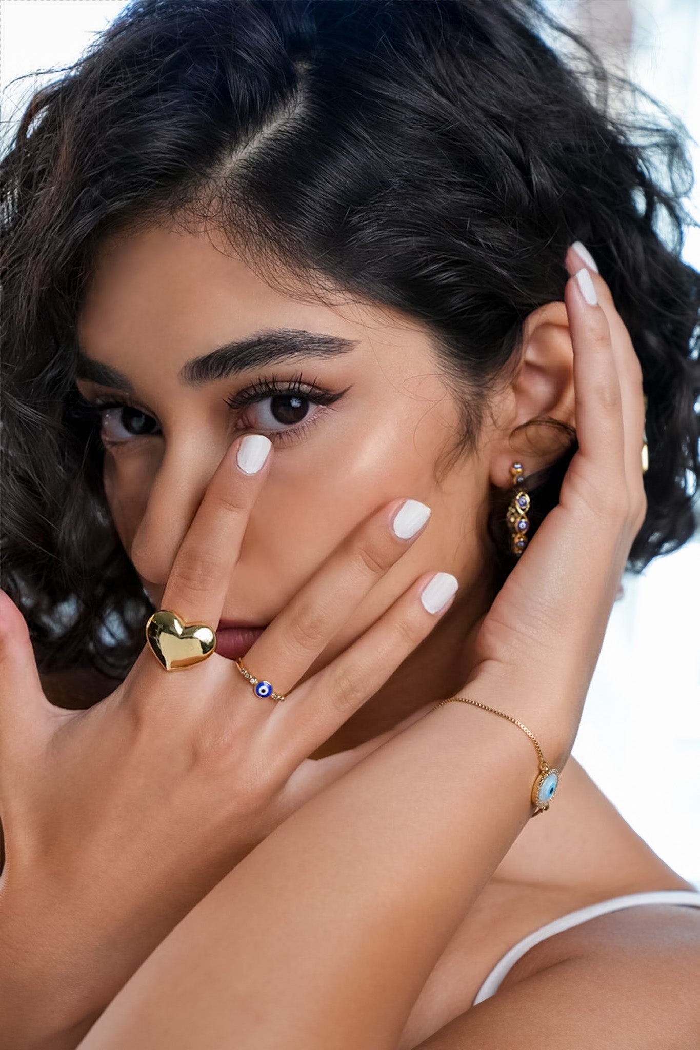 18K Gold Plated Evil Eye Ring with CZ Accents for Women - Stylish Protection Jewelry for Everyday Wear, Gift for Her, Birthday, Anniversary, or Special Occasion
