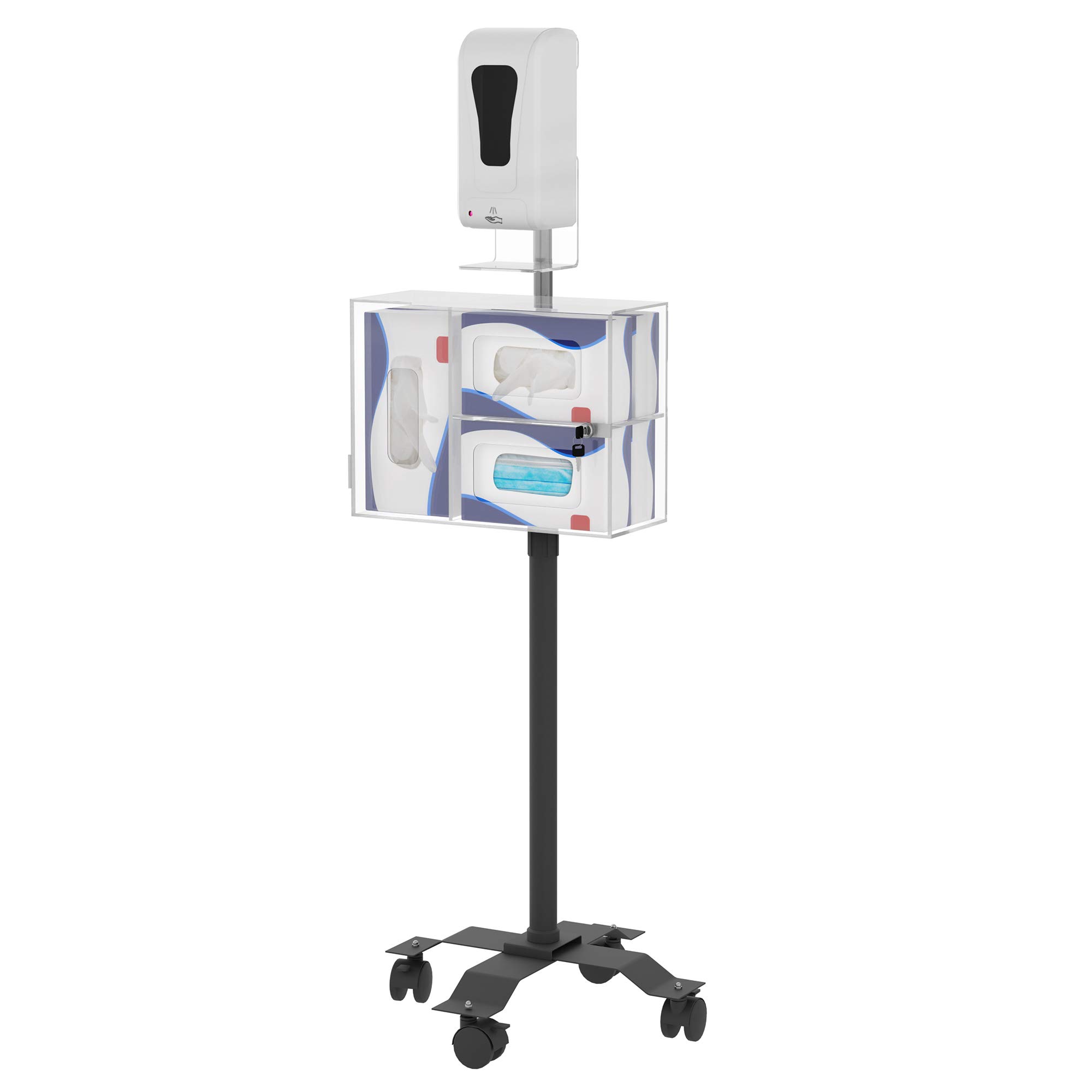 Compact Mobile Sanitizing Station with Automatic Soap Dispenser - Portable Hand Sanitizer Stand for Home, Office, and Public Spaces - Touchless Hygiene Solution for Germ Protection
