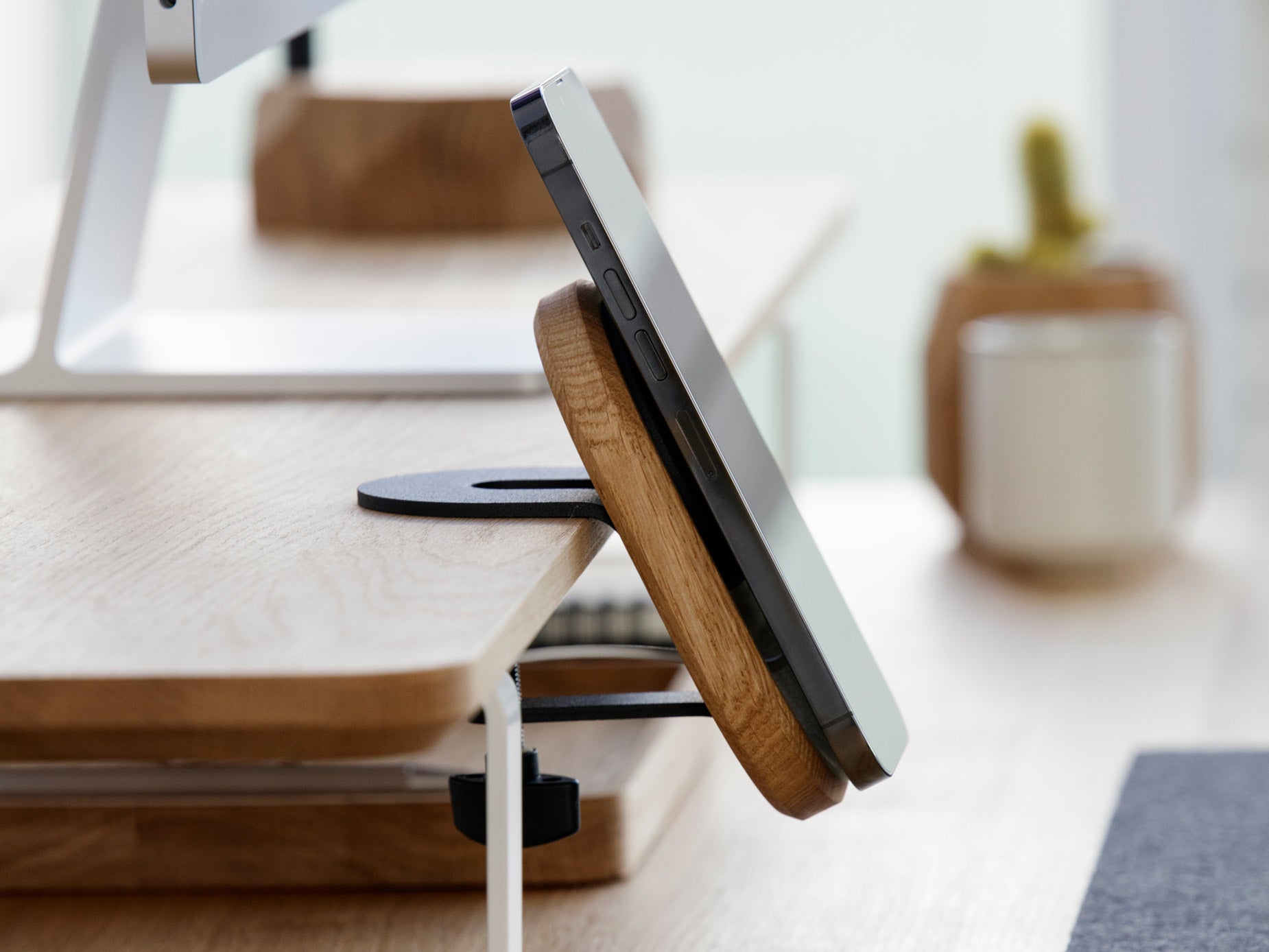 Magnetic MagSafe iPhone Stand for Desk - Secure Phone Holder for iPhone 12/13/14/15 Pro/Max - Perfect for Home Office, Bedside & Car Use