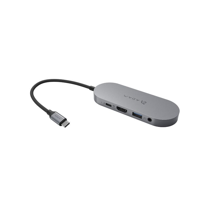 Adam Elements 4-in-1 USB C Hub with SSD - Multi-Port Adapter (HDMI, USB 3.0, SD/TF Card Reader) - Space Gray Metal for MacBook Pro/Air, iPad Pro, Dell XPS - Perfect for Office Work, Travel & Home Entertainment