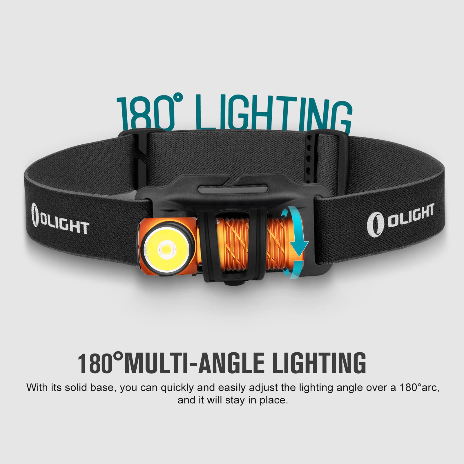 Olight Perun 2 Mini Rechargeable Headlamp - 1100 Lumens White LED & Red Light, Compact Right Angle Flashlight for Camping, Hiking, Running, Working (Orange) | Perfect for Outdoor Adventures, Night Jogging, and Emergency Repairs