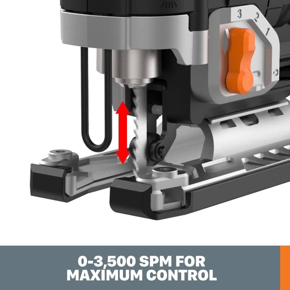 Worx NITRO 20V Cordless Jigsaw with Brushless Motor - WX542L (Includes Battery & Charger) - Perfect for DIY Woodworking, Home Renovation & Craft Projects