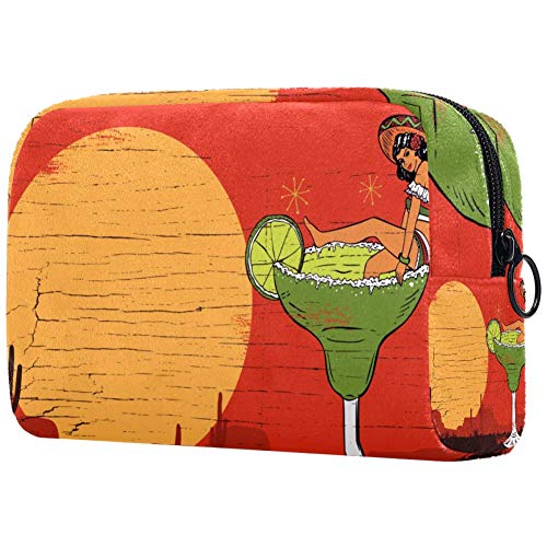 Mexican Margarita Cosmetic Bag - Large Travel Makeup Organizer for Women | Beach & Party Essentials