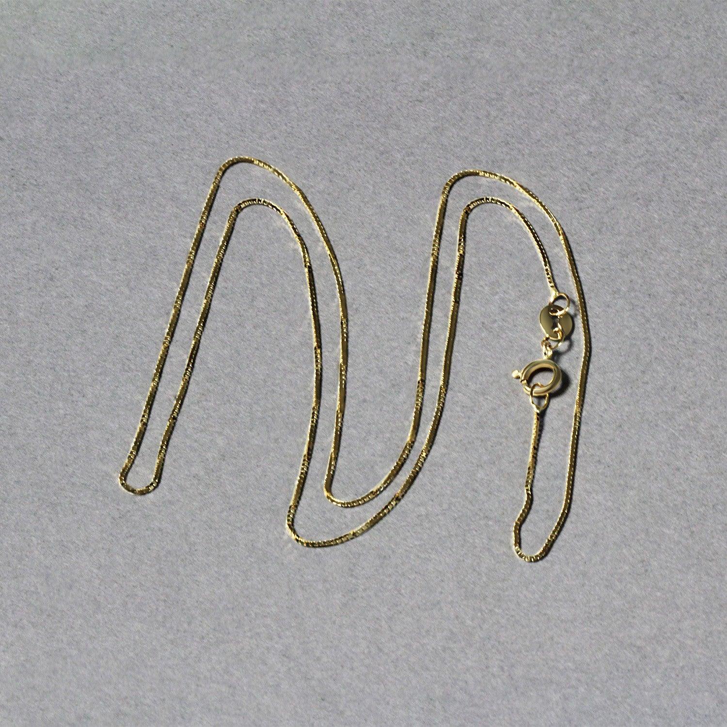 14K Yellow Gold Classic Box Chain Necklace - 0.6mm Thin Dainty Chain for Women - Perfect for Layering, Pendants & Everyday Jewelry