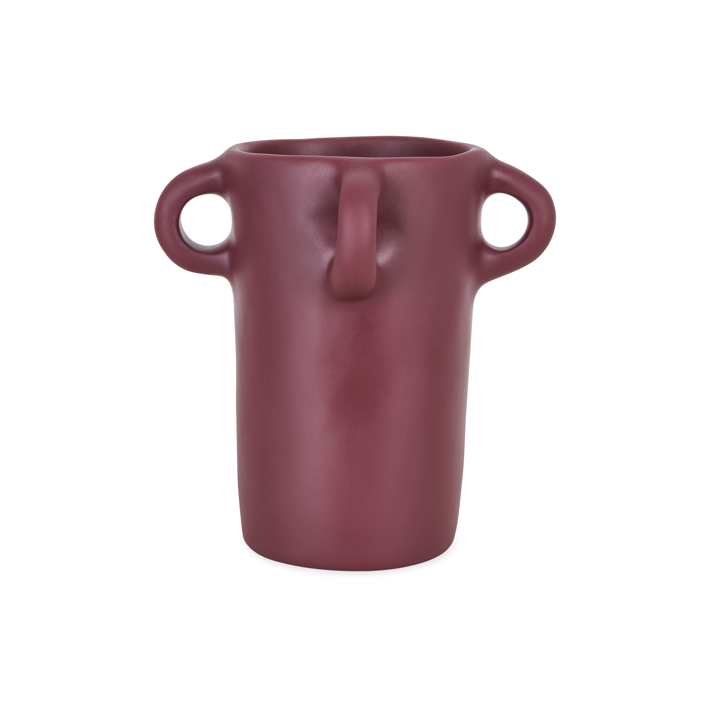 Handmade Oxblood Loop Vase - Elegant Home Decor for Living Room, Dining Table, and Wedding Centerpieces