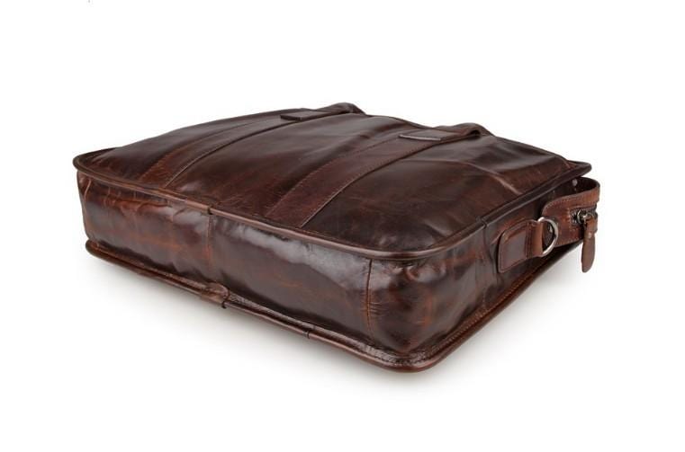 Premium Large Leather Laptop Messenger Bag for Men & Women - Durable Business Briefcase for Work, Travel & College - Fits 15.6 Inch Laptop & Accessories