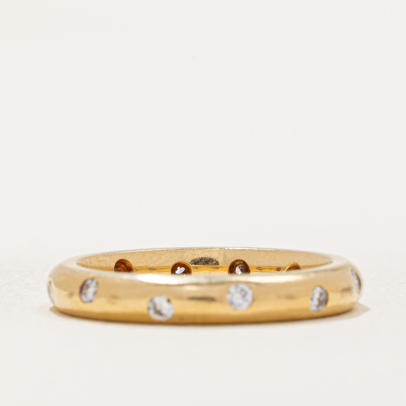 Flush Set Scattered Diamond Band Ring - 0.25 Carat Total Weight (0.25ctw) - Size 5.25 - Elegant Wedding Band, Anniversary Gift for Her, Stackable Ring for Everyday Wear