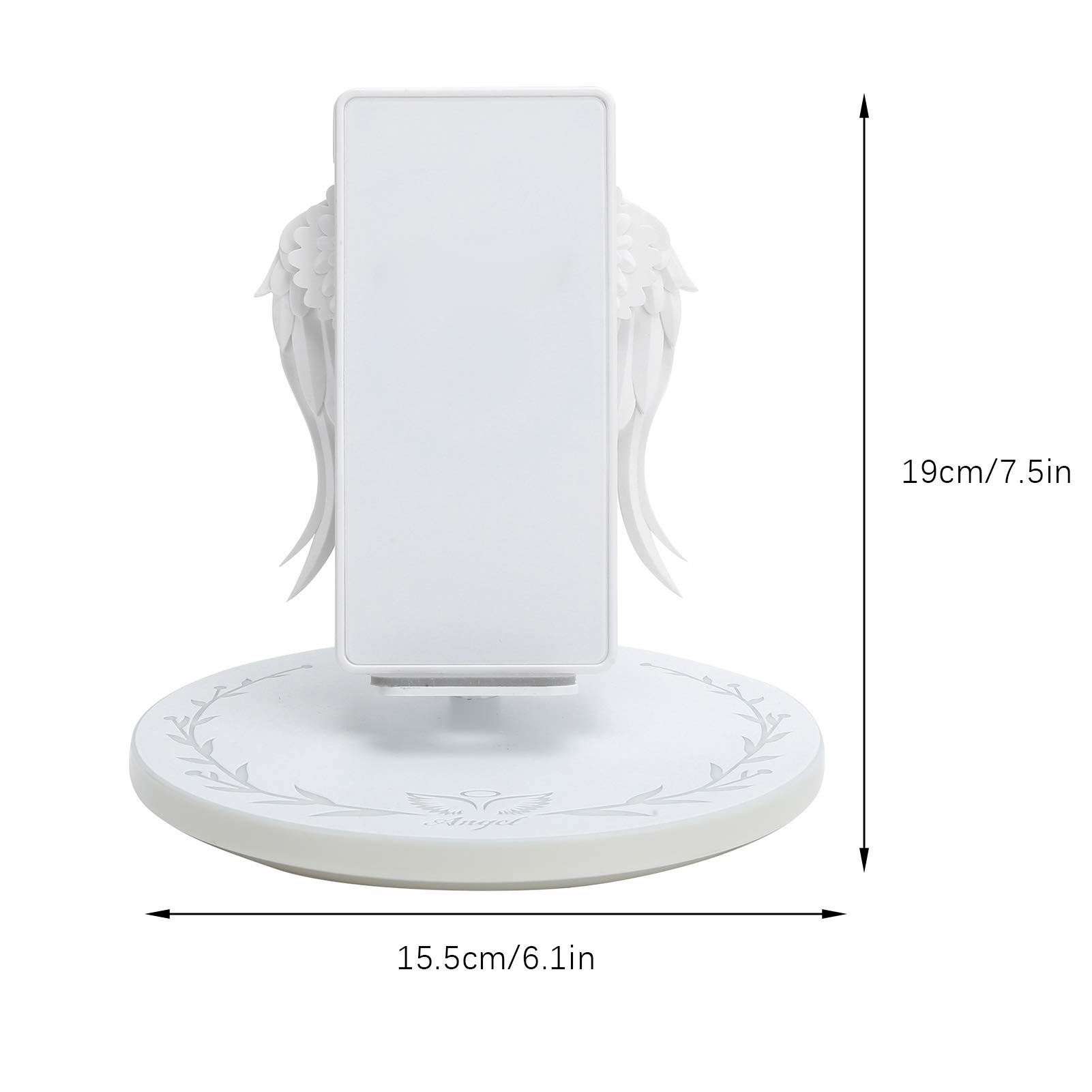 10W Fast Wireless Charging Stand with Angel Wing Design - 7 Color LED Light, Overload Protection, Qi-Certified for iPhone 15/14/13/12, Samsung Galaxy S23/S22/S21, AirPods - Perfect for Bedside, Office & Car Use
