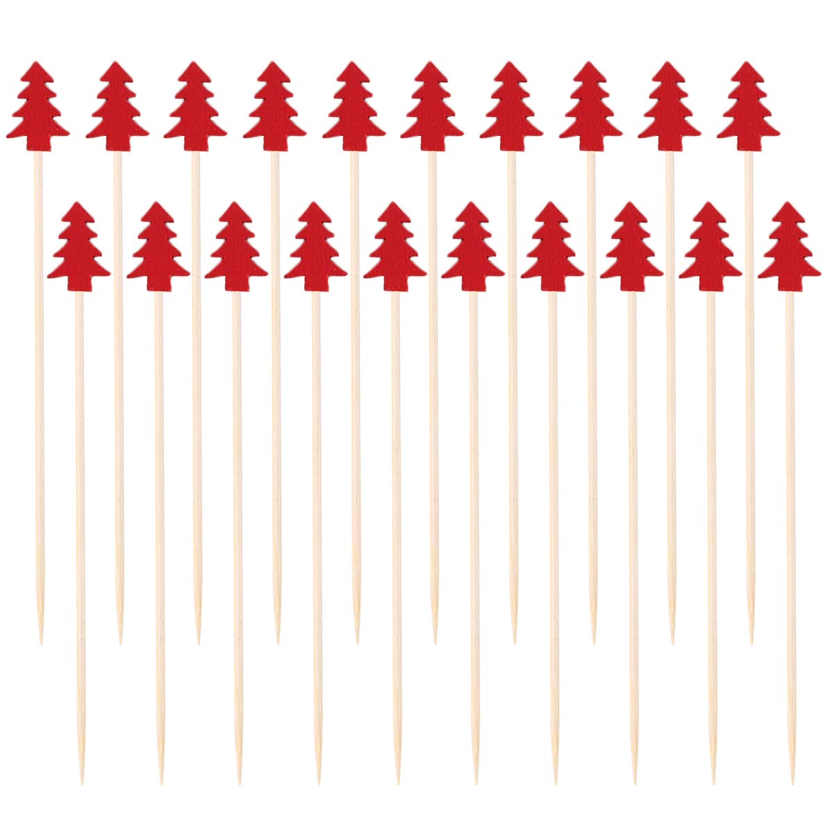 DOITOOL 200pcs Bamboo Cocktail Sticks - Reusable Party Toothpicks for Fruits, Appetizers & Drinks - Perfect for Cocktail Parties, Christmas Decorations & Home Entertaining