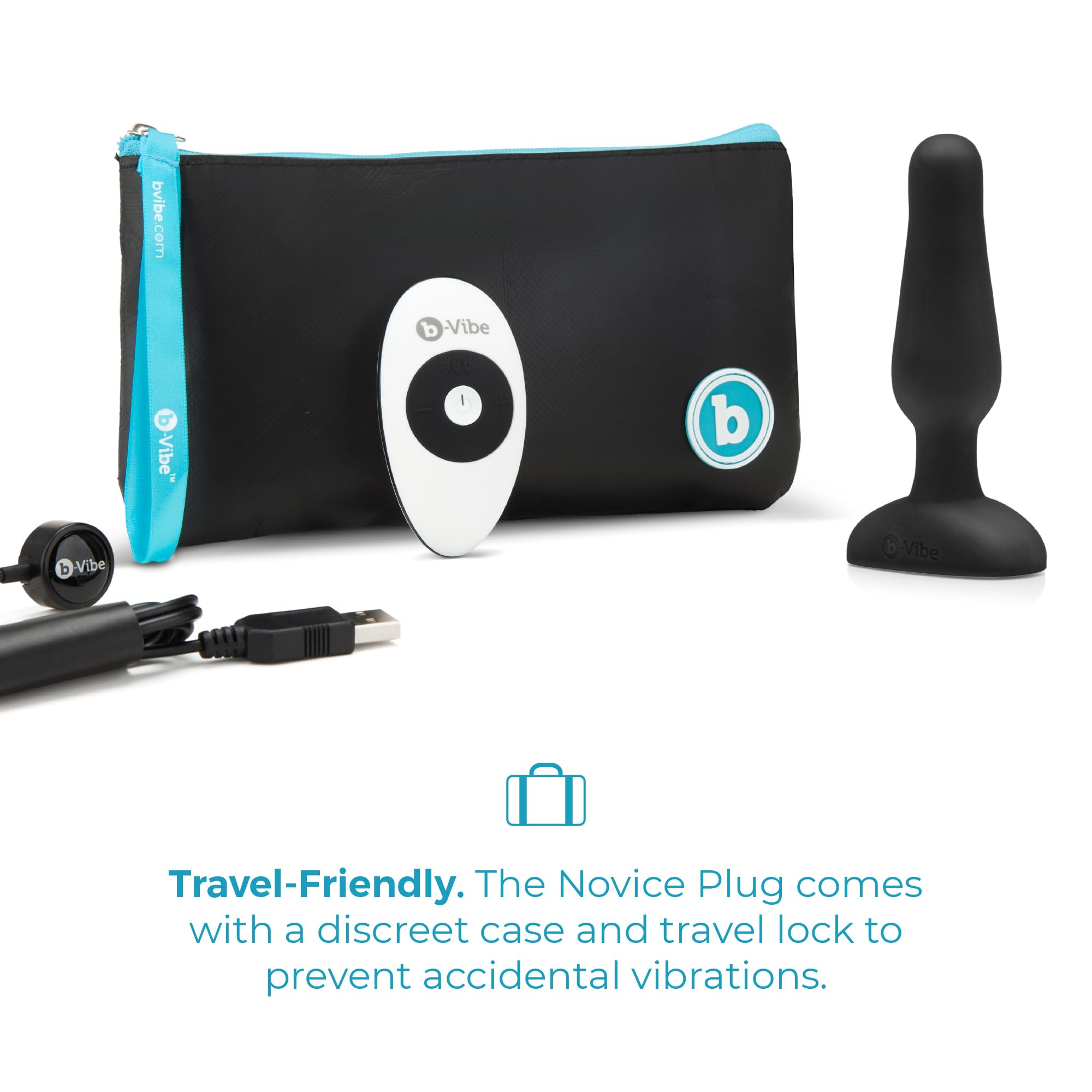 b-Vibe Novice Plug Remote Control Anal Plug - Black | Rechargeable Adult Sex Toy for Couples, Anal Training & Pleasure | Perfect for Beginners, Long Distance Play & Sensual Exploration