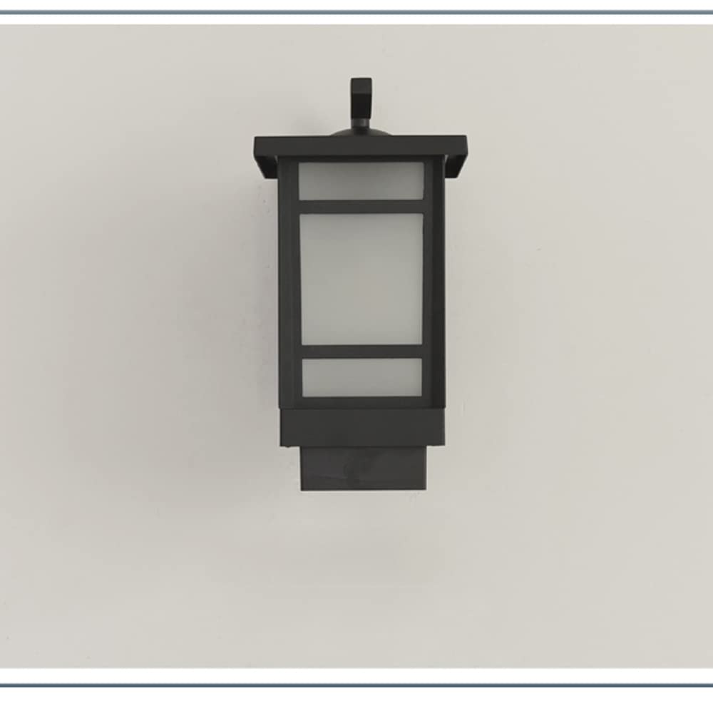 Matte Black Outdoor Wall Lantern with Square Frosted Glass Shade - Waterproof Exterior Porch Light Fixture - Aluminum Wall Mount Lamp for Garage, Doorway, Patio & Garden Lighting