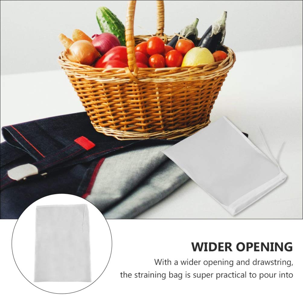 Premium Hemoton 2-Pack Fine Mesh Filter Bags - Nut Milk, Soup Dumpling, Juice Straining Bags for Commercial & Home Use | Paint, Food Strainer with Durable Cotton Construction | Perfect for Almond Milk, Cold Brew Coffee & Herbal Tea Making
