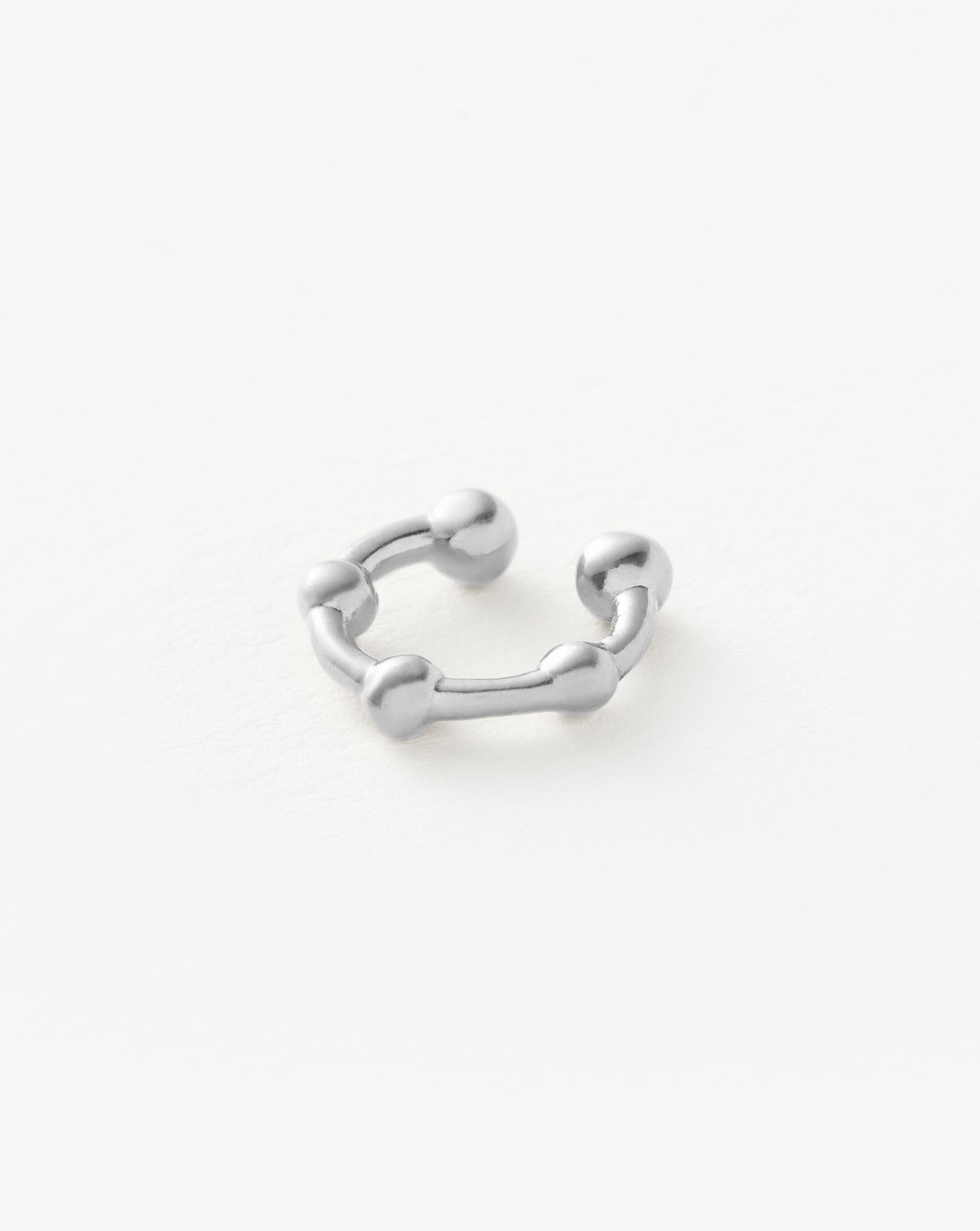 Lucy Williams Mini Orb Ear Cuff - Sterling Silver Ear Cuff Jewelry for Women | Elegant Cartilage Hoop Earrings for Everyday Wear & Special Occasions
