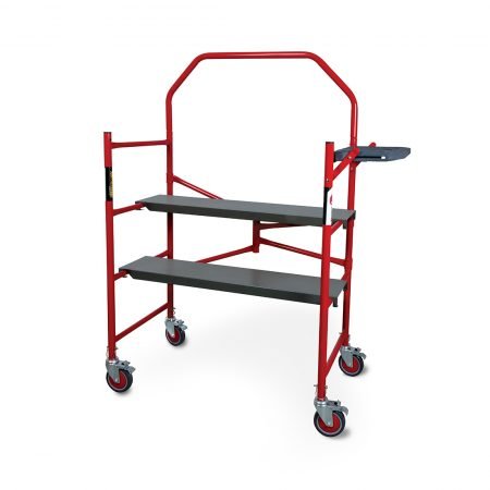 Buildman™ 4-Foot Portable Scaffold - Lightweight Aluminum Folding Work Platform for Home Renovation, Painting & Construction - Indoor/Outdoor Use