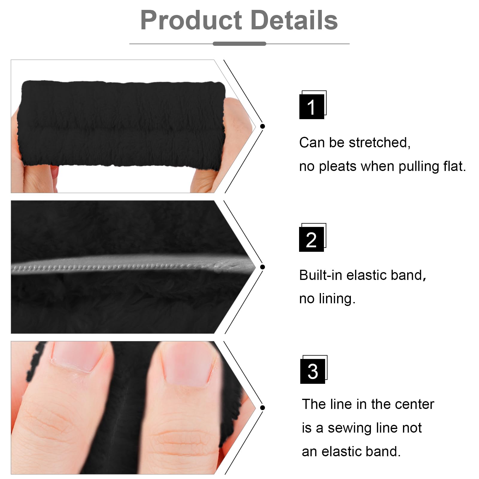 VELSCRUN 6 Pack Black Sponge Hair Bands with Bow Tie - Soft & Absorbent Spa Headbands for Women | Perfect for Makeup, Face Washing, Skincare & Hair Styling | Great Gift Idea for Her | Use at Home Spa, Salon or Gym