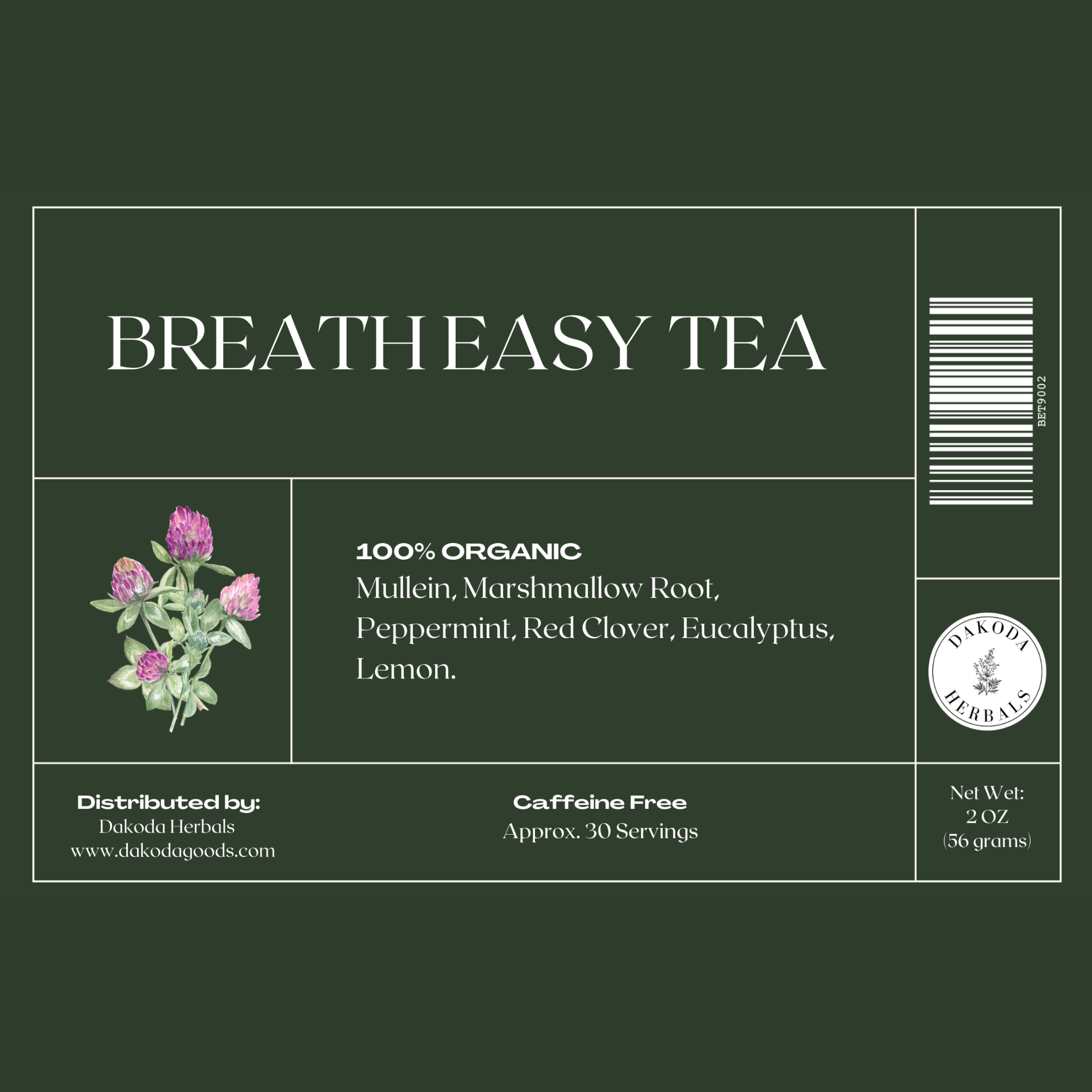 Breathe Easy Herbal Tea Blend - Organic Loose Leaf Tea for Respiratory Support & Healthy Breathing | Immune Boosting, Allergy Relief | Perfect for Cold Season, Yoga & Relaxation