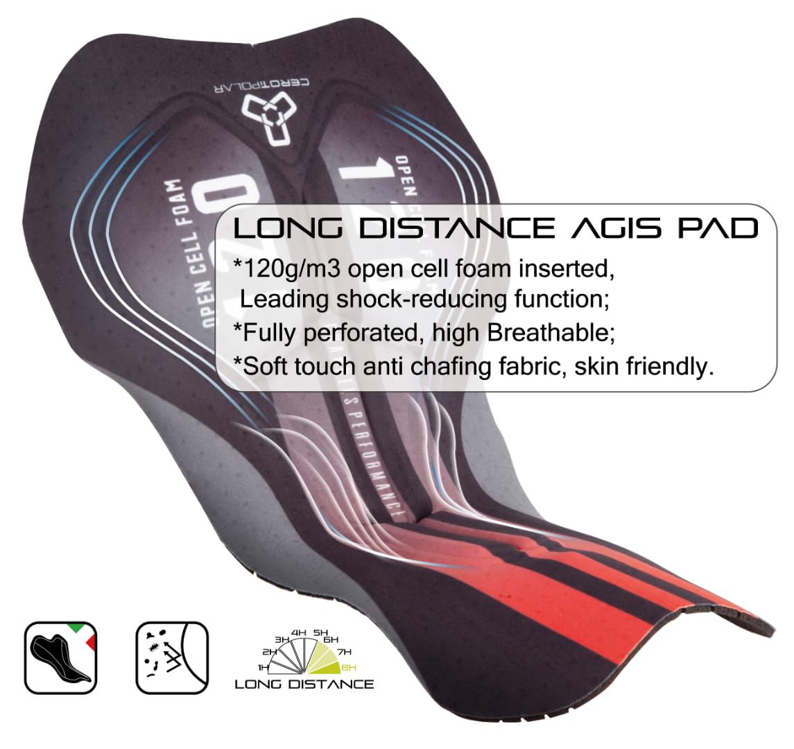 CEROTIPOLAR Men's Cycling Bib Shorts with Long Riding Pad - UPF50+ Sun Protection - Comfortable Bicycle Bibs for Road & Mountain Biking - Perfect for Long Distance Rides and Professional Training