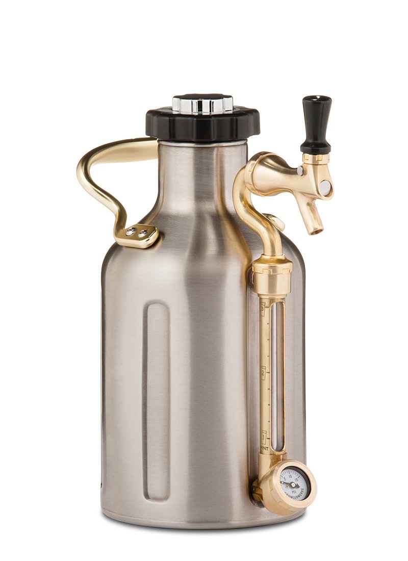 GrowlerWerks uKeg 64 oz Stainless Steel Carbonated Growler - Perfect Gift for Beer Lovers | Keep Beer Fresh & Carbonated for Parties, Camping & Home Brewing