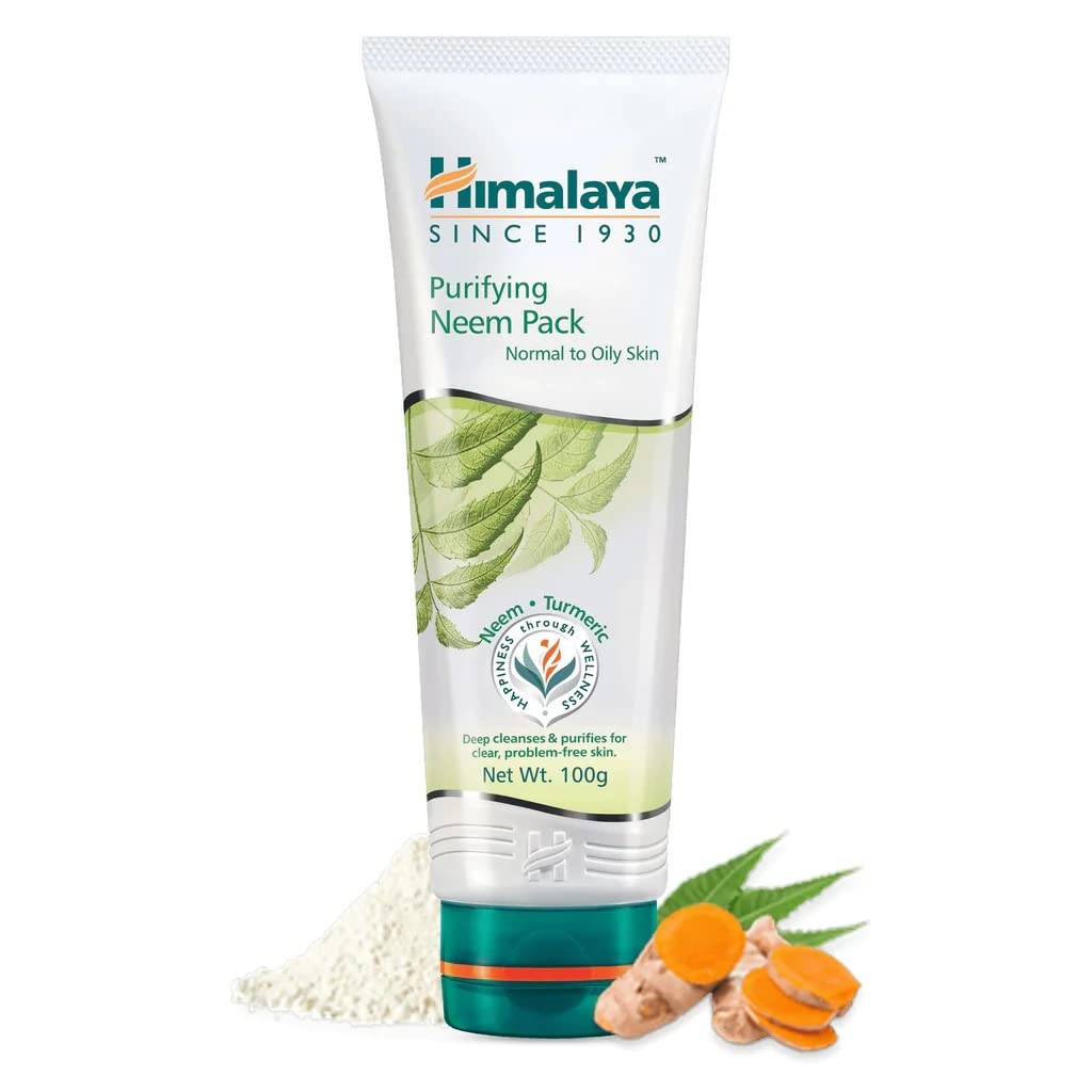 Himalaya Litchi Shine Lip Balm 4.5g & Neem Face Mask 100g - Natural Lip Care & Skin Purifying Set for Dry Lips & Acne-Prone Skin | Daily Moisturizing & Deep Cleansing Beauty Routine
