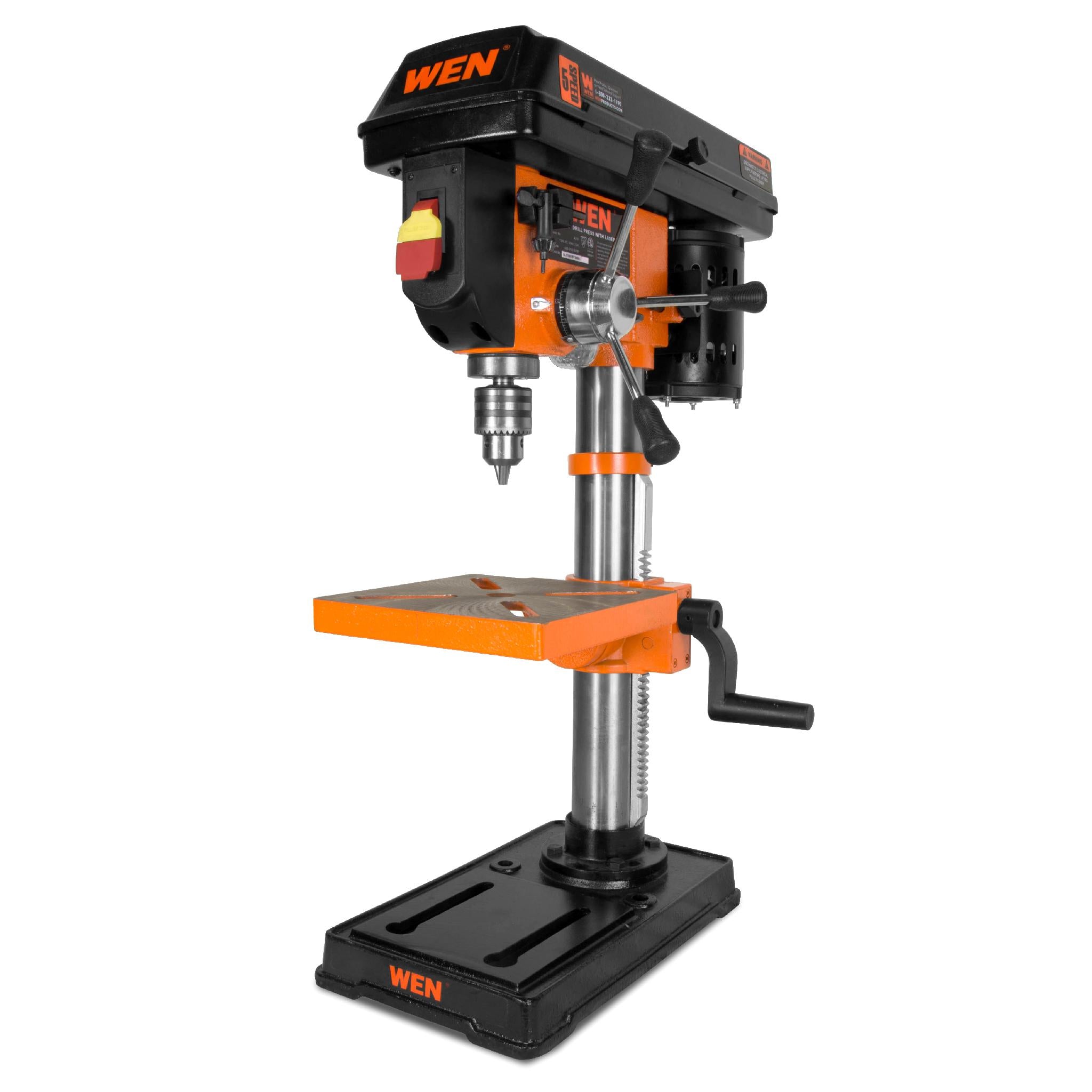 WEN R4210T 10 Inch Cast Iron Drill Press with Laser - Precision Power Tools for Woodworking & Metalworking | Manufacturer Refurbished | Ideal for DIY Projects & Professional Workshops