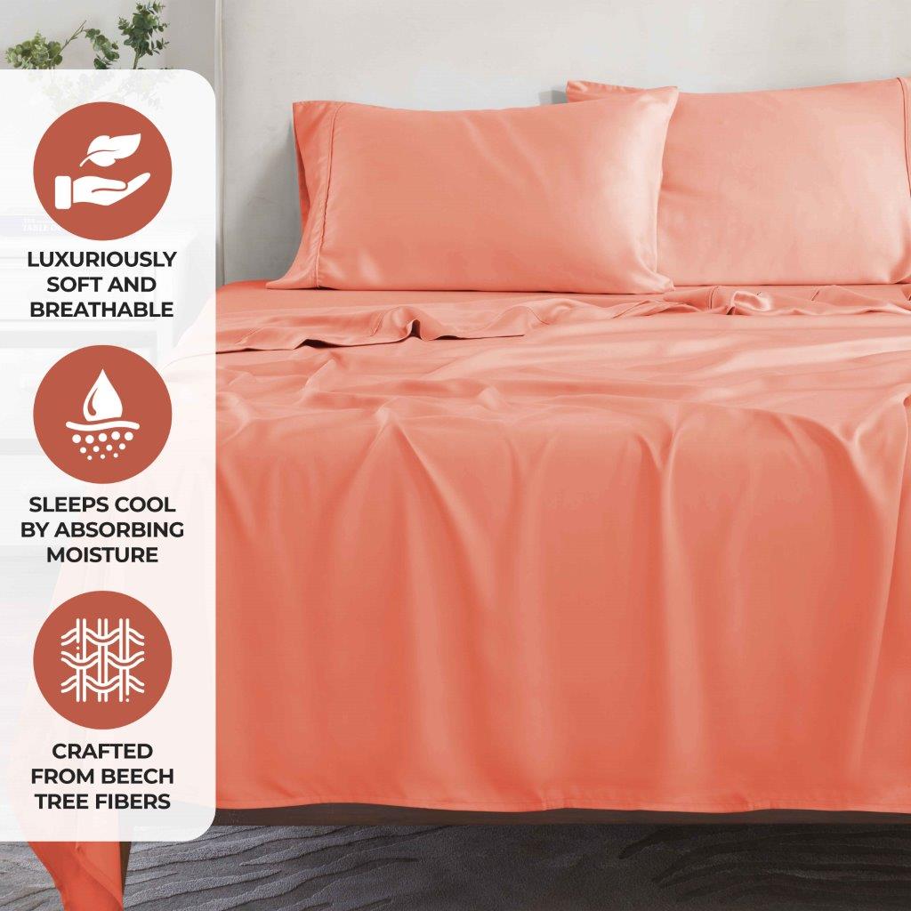 Premium 300 Thread Count Modal Deep Pocket Sheet Set - Soft & Breathable Bedding for Ultimate Comfort - Perfect for Master Bedroom, Guest Room, or Vacation Home