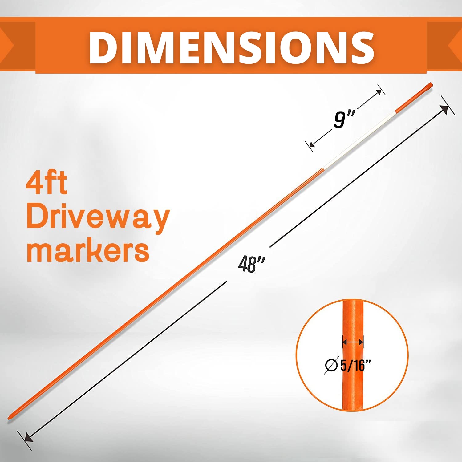 4ft Pro Snow Stakes - 48