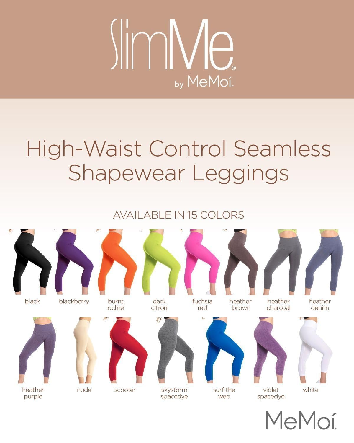 SlimMe High Waisted Tummy Control Shapewear Leggings for Women - Comfortable & Breathable Compression Pants for Workout, Yoga & Everyday Wear