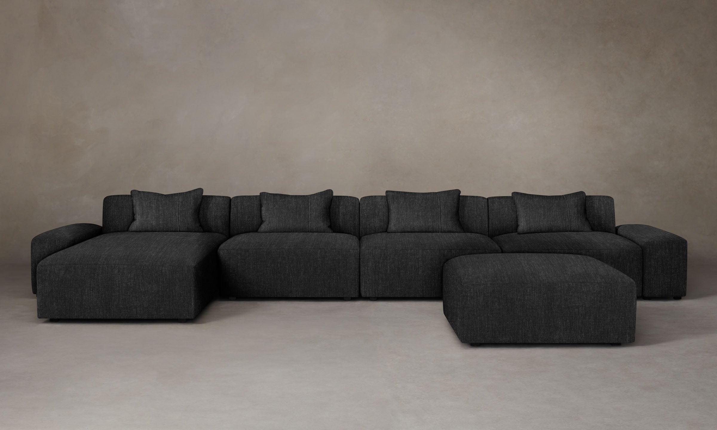 Breuer Modular Sectional Sofa with Performance Tweed Fabric - Stylish & Durable Living Room Furniture for Modern Homes