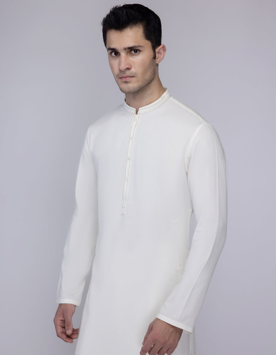 Blended Cream Shalwar Kameez by J. Junaid Jamshed - Premium Pakistani Traditional Outfit for Women - Perfect for Weddings, Festivals & Special Occasions