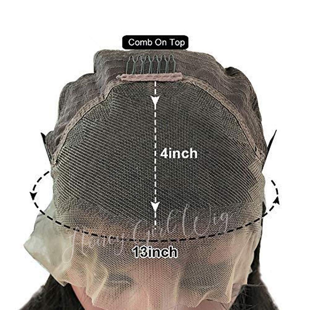 Brazilian Virgin Remy Human Hair Lace Front Wig for Black Women - 150% Density Silky Straight Glueless Wig with Baby Hair & Bleached Knots, Pre-Plucked, Natural Color, 14