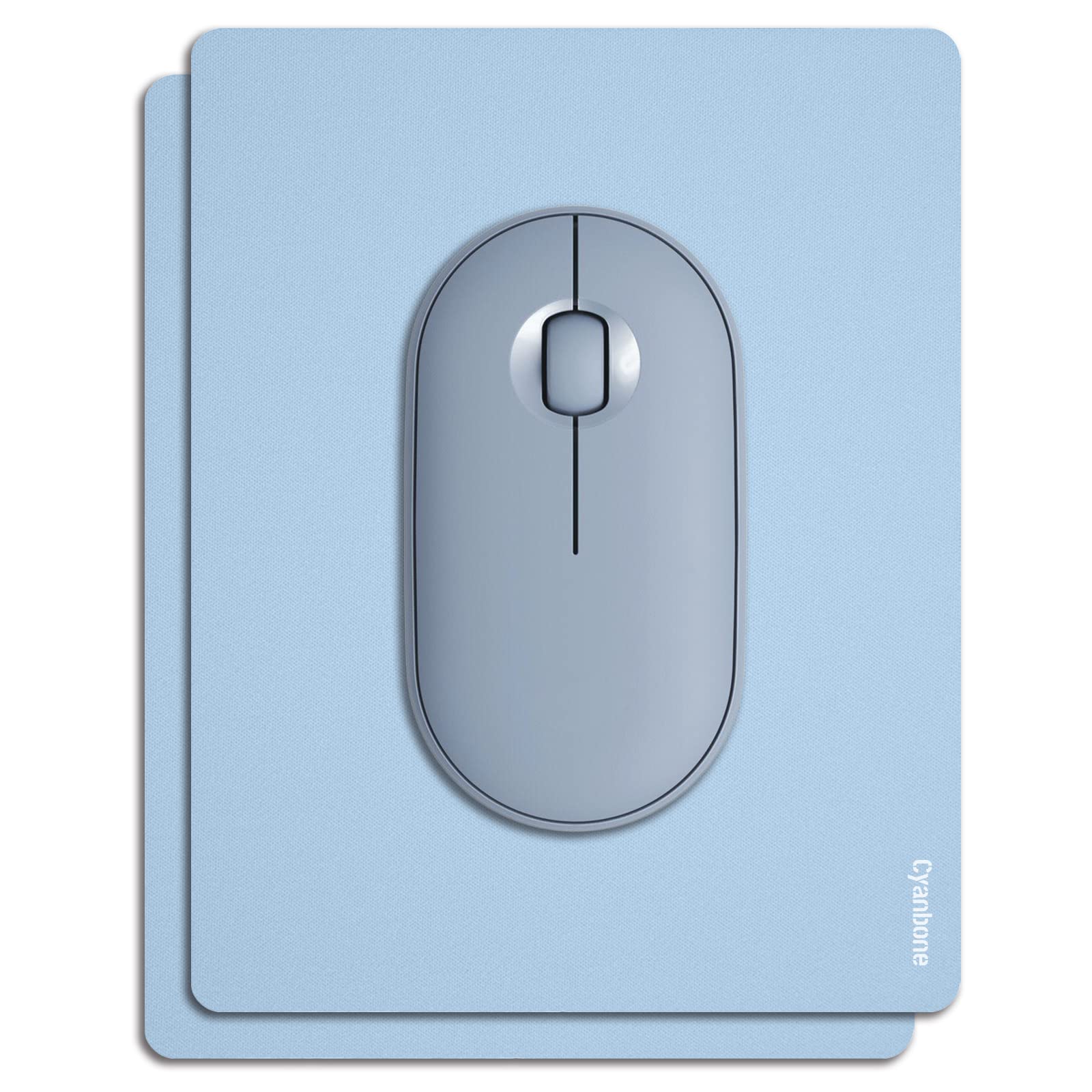 Mini Mouse Pad 2 Pack - Small 5.5 x 7 Inch Non-Slip Rubber Base Portable Mousepad for Laptop, Wireless Mouse - Perfect for Office, Travel & Home Use (Blue)