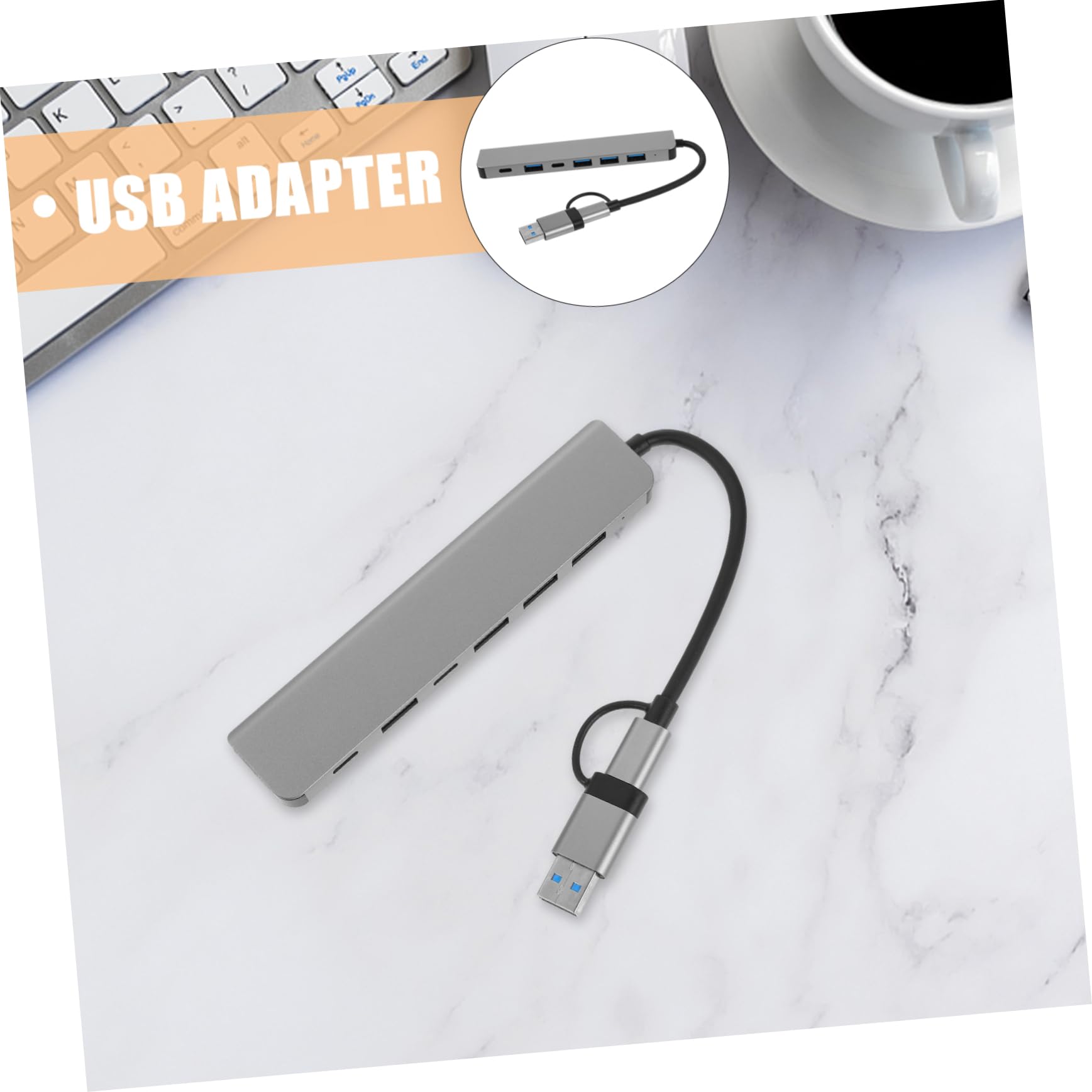 HOMSFOU 7-in-1 USB Hub for Laptop - USB C Adapter with Multiple Ports, USB Extension Hub for Notebook Computer - Perfect for Home Office, Gaming & Travel Accessories