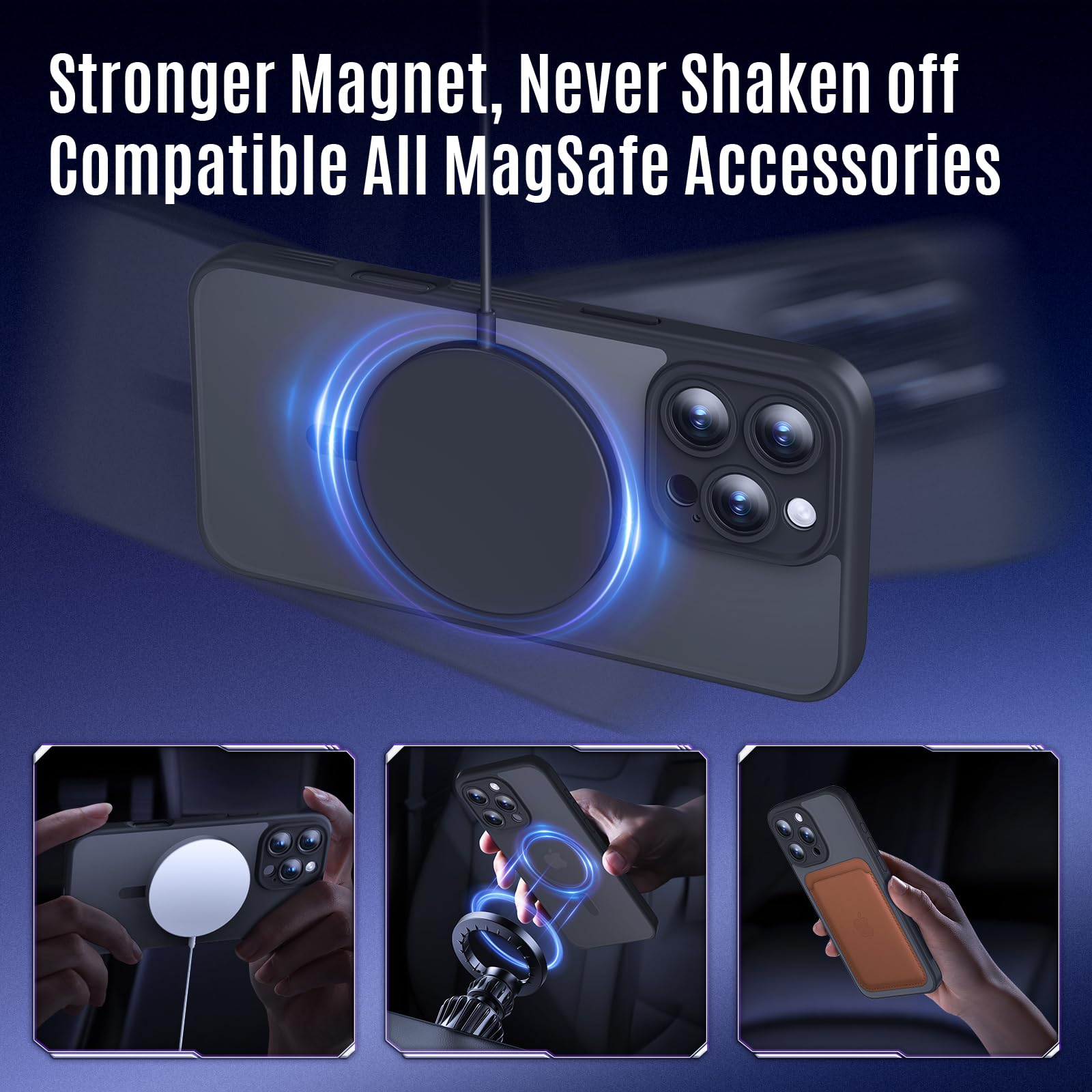 iPhone 16 Pro Max Case with MagSafe Compatibility - Includes 2 Privacy Screen Protectors | Military-Grade 15FT Drop Protection & Camera Shield | Shockproof Phone Cover (2024 Model, Black) - Perfect for Outdoor Adventures & Everyday Protection