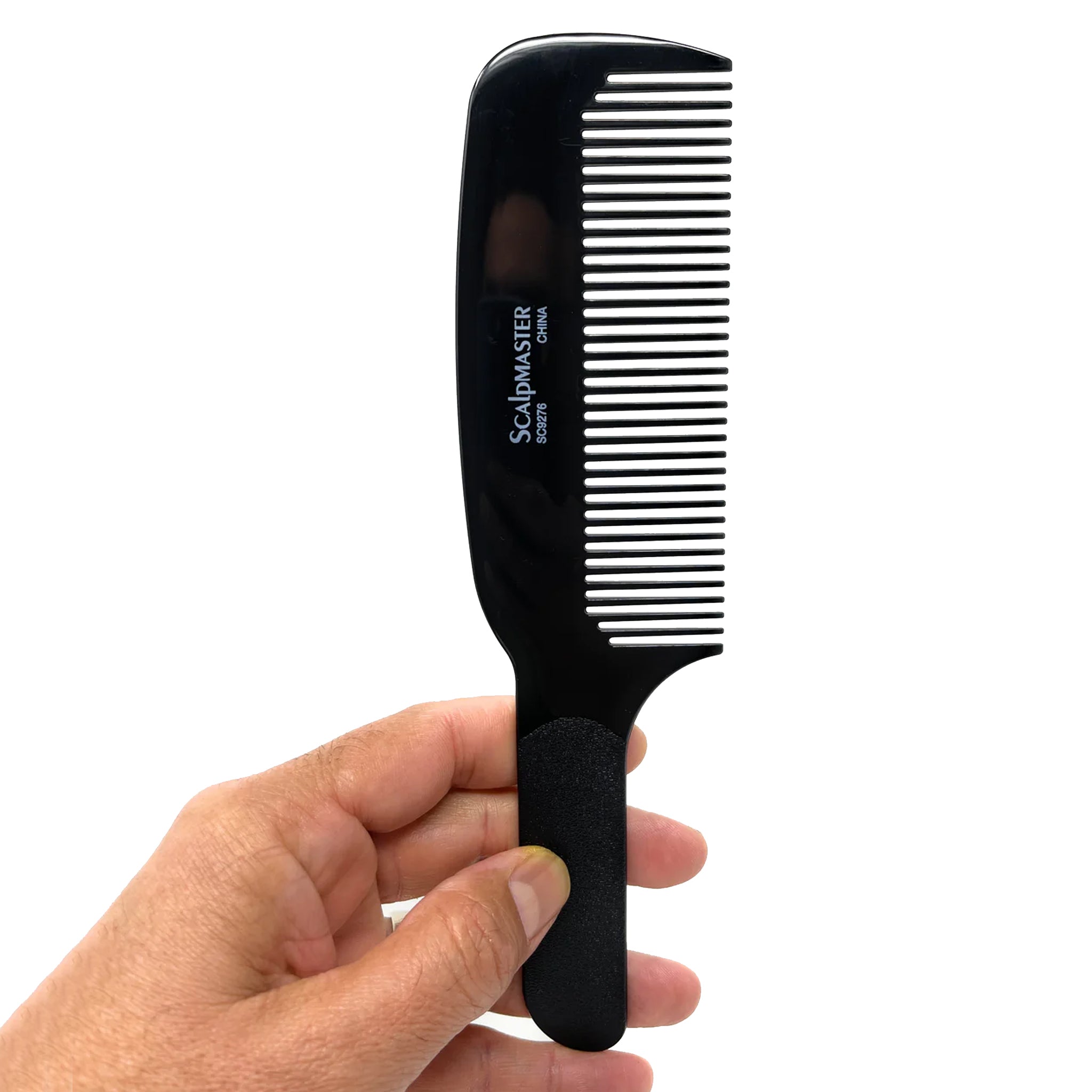 Professional Scalpmaster Flat Top Clipper & Blending Comb Set - Heat Resistant Black Barber Tools (2-Piece) for Precision Hair Cutting, Fading & Styling - Perfect for Salon & Home Grooming
