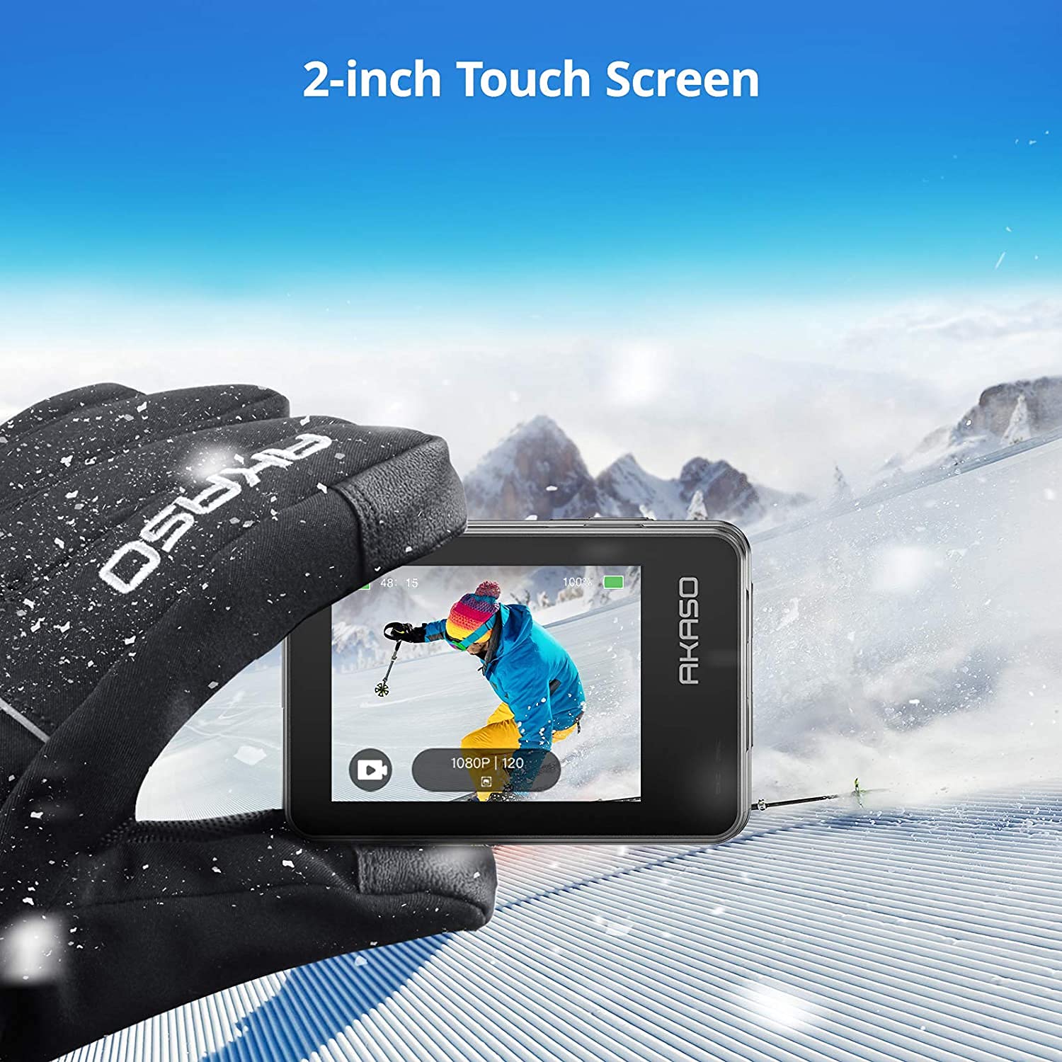 AKASO Brave 7 4K30FPS Waterproof Action Camera - 20MP WiFi Sports Camera with Touch Screen, IPX8 33FT Underwater, EIS 2.0 Stabilization, Zoom, External Mic & Voice Control, Includes 2X 1350mAh Batteries - Perfect for Vlogging, Diving, Surfing & Outdoor Adventures