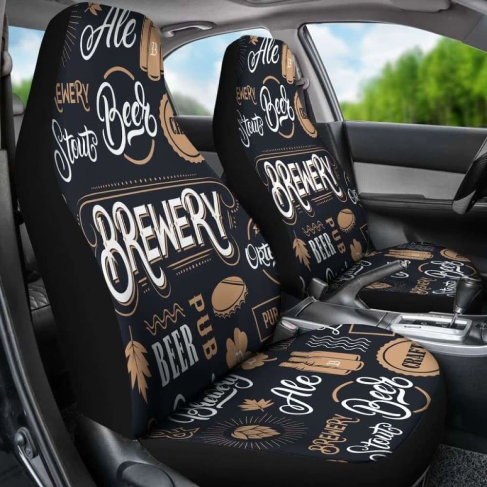 Premium Brewery-Themed Car Seat Covers - Universal Fit for Cars, Trucks & SUVs - Durable & Stylish Protection for Beer Lovers - Perfect for Road Trips, Tailgating & Brewery Visits
