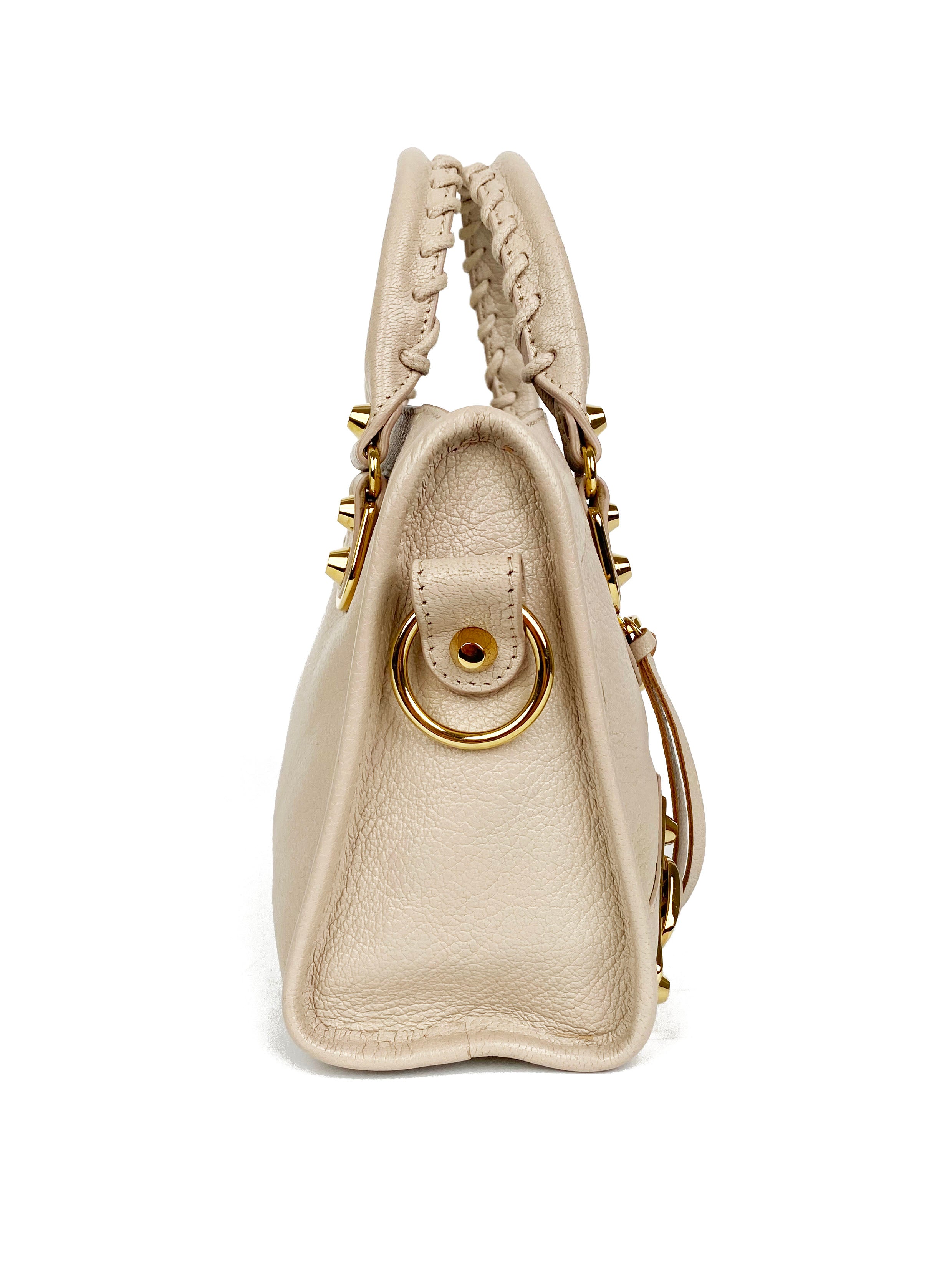 Balenciaga Cream Mini Classic City Bag - Luxury Crossbody Handbag for Women | Perfect for Date Night, Travel & Everyday Use