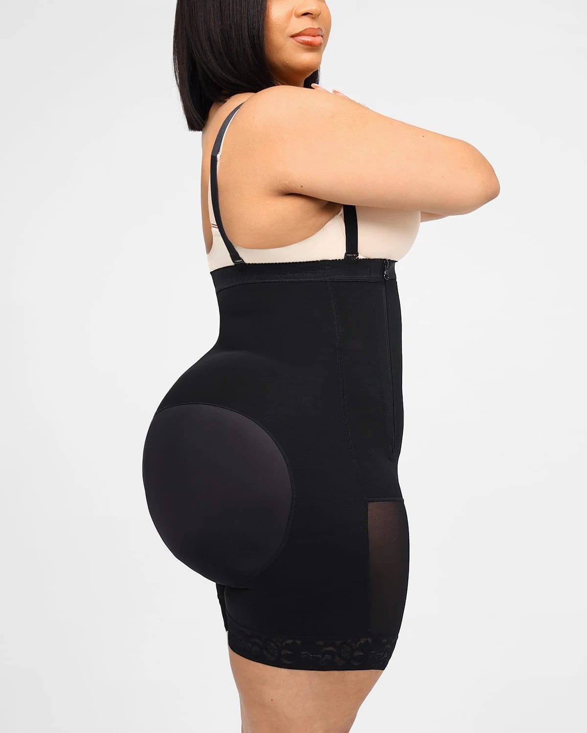 AirSlim® Plus Curve Side Zipper Shorts for Women - High Waist Slimming Workout Running Yoga Shorts with Pockets - Perfect for Gym, Jogging & Lounge Wear