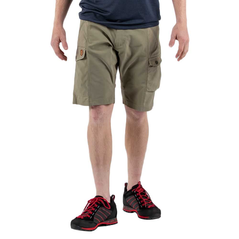 Fjällräven Men's Abisko Hiking Shorts - Light Olive, Size 54 - Durable Outdoor Adventure Shorts for Camping, Trekking & Travel