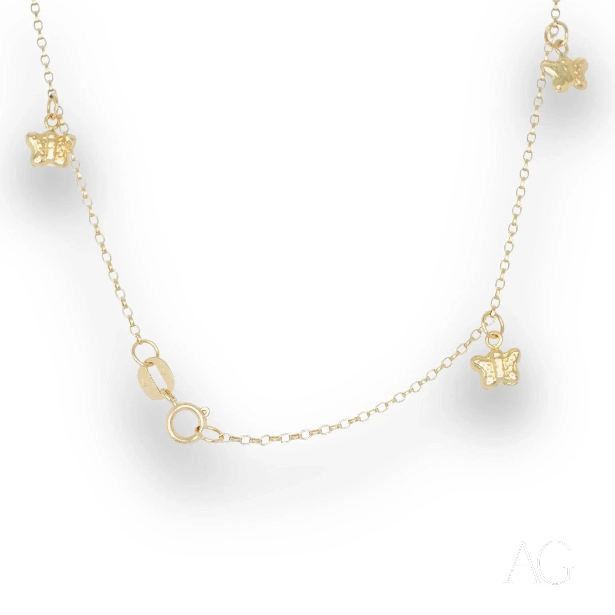 18K Gold Butterfly Charm Anklet - Elegant Adjustable Ankle Bracelet for Women - Perfect for Beach, Summer, and Boho Fashion Accessories