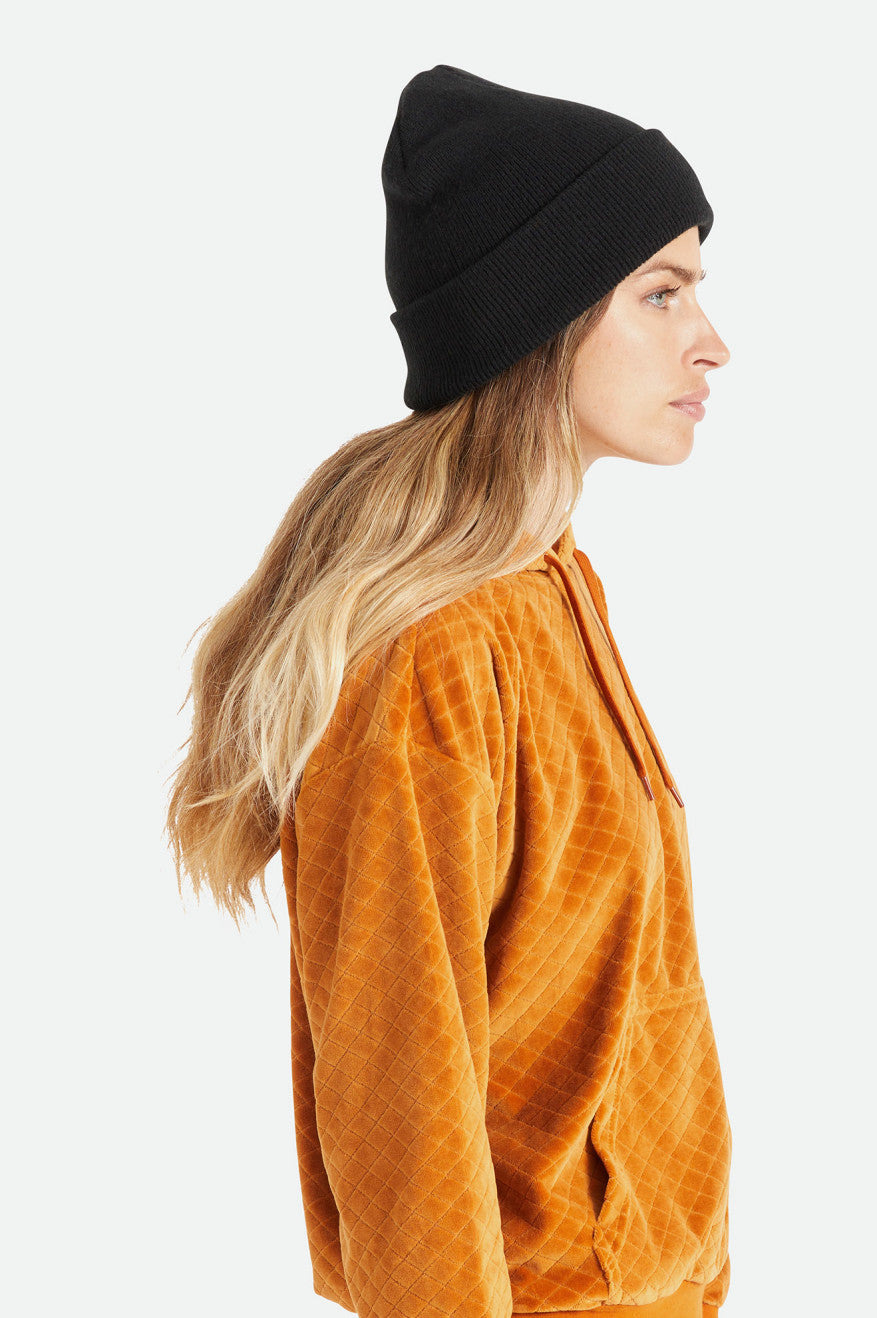 Harbor Beta Watch Cap Beanie - Soft Winter Knit Hat for Men & Women - Black - Perfect for Outdoor Activities, Skiing, and Cold Weather Protection