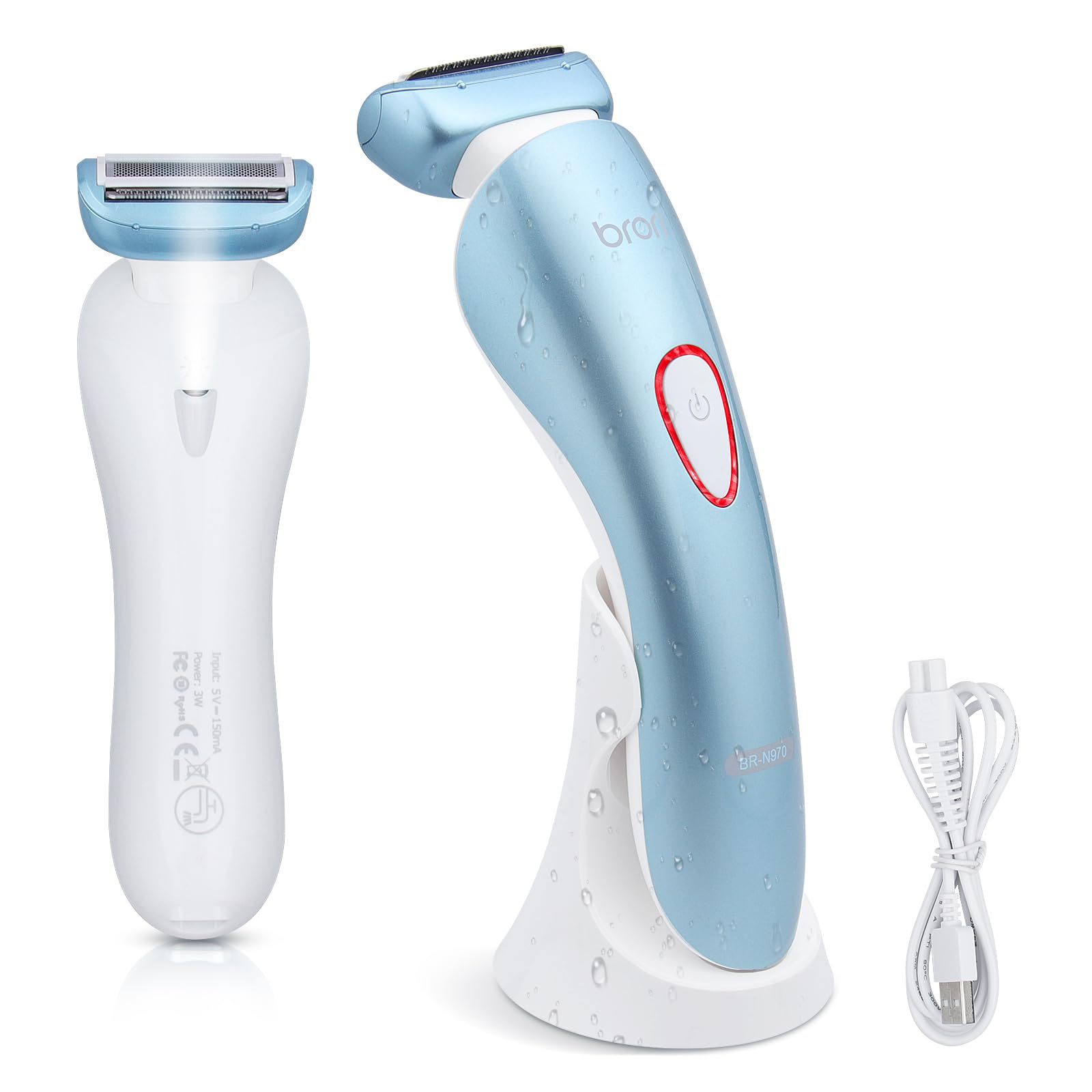 Best Rechargeable Electric Shaver for Women - Cordless Wet/Dry Bikini Trimmer with Detachable Head for Legs, Underarms & Pubic Hair - Perfect for Travel, Gym & Sensitive Skin Care