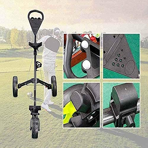 3 Wheel Folding Golf Push Cart for Men & Women - Lightweight Portable Golf Club Caddy with Storage | Perfect for Golf Courses, Driving Ranges & Practice Sessions