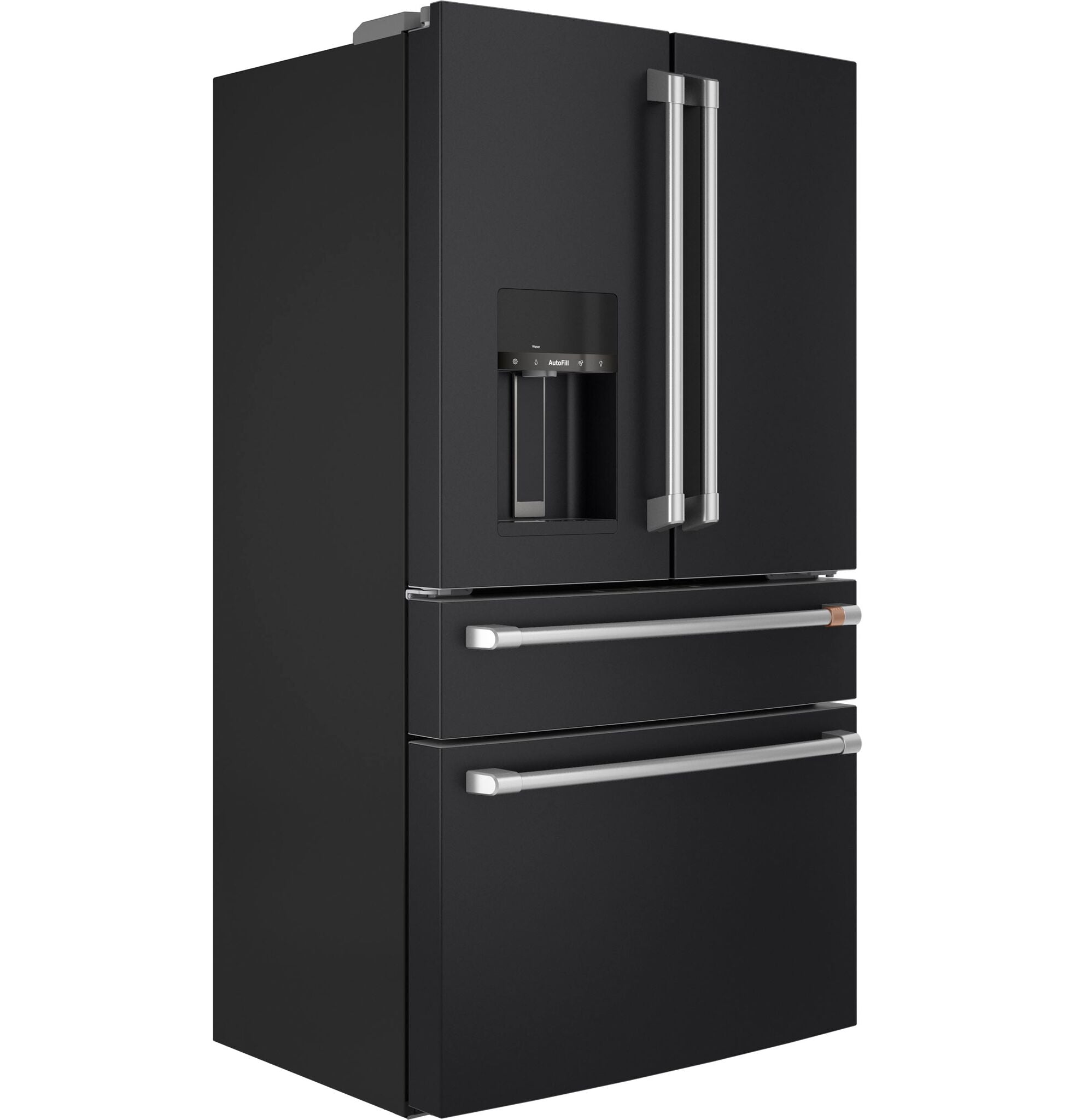 Matte Black Smart Counter Depth 4-Door French Door Refrigerator - 22.3 Cu.Ft. Capacity (CXE22DP3PD1) - Perfect for Modern Kitchens & Open-Concept Homes