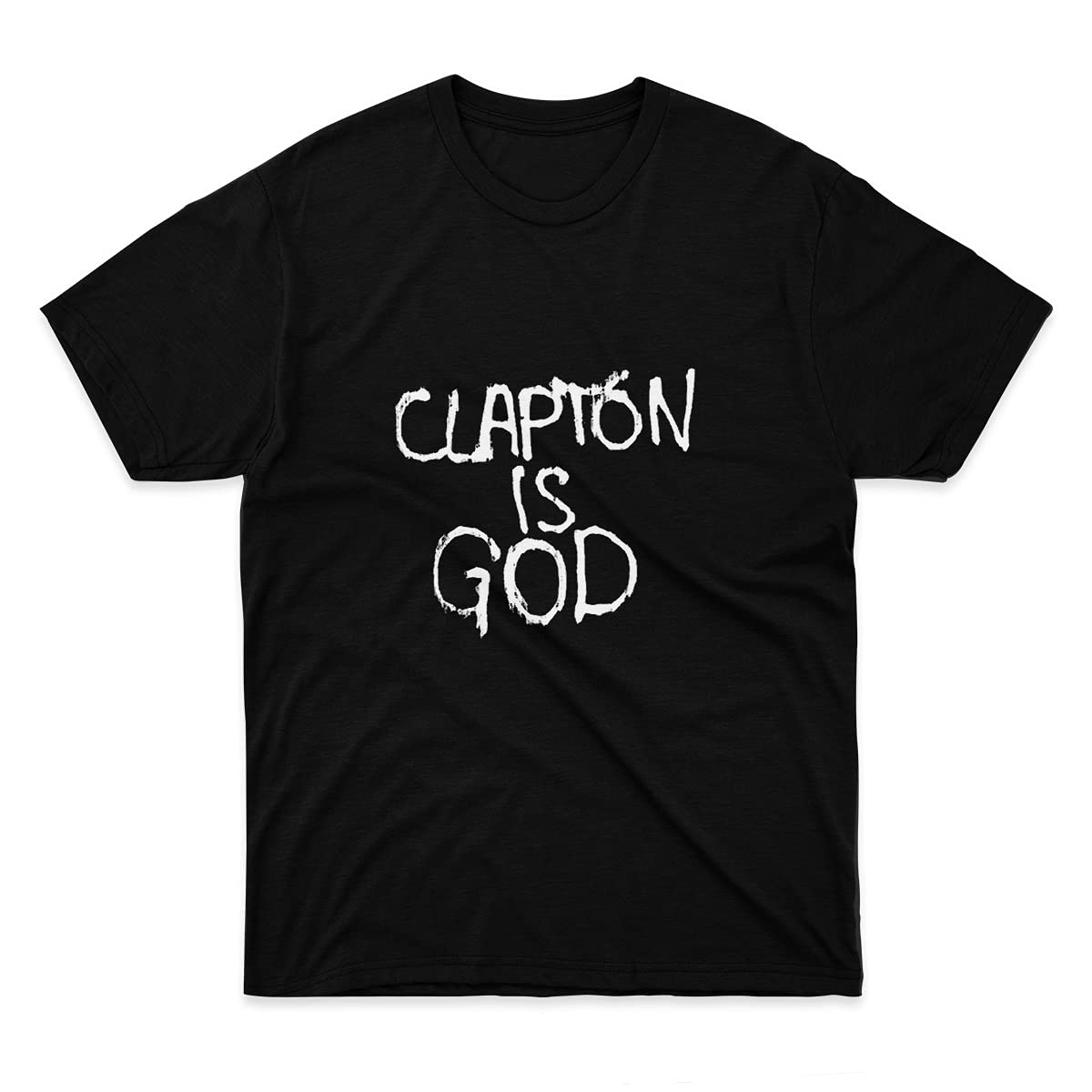 Clapton Is God Graphic T-Shirt for Men & Women - Black & White Cool Vintage Rock Band Tee | Perfect for Concerts, Gifts & Casual Wear