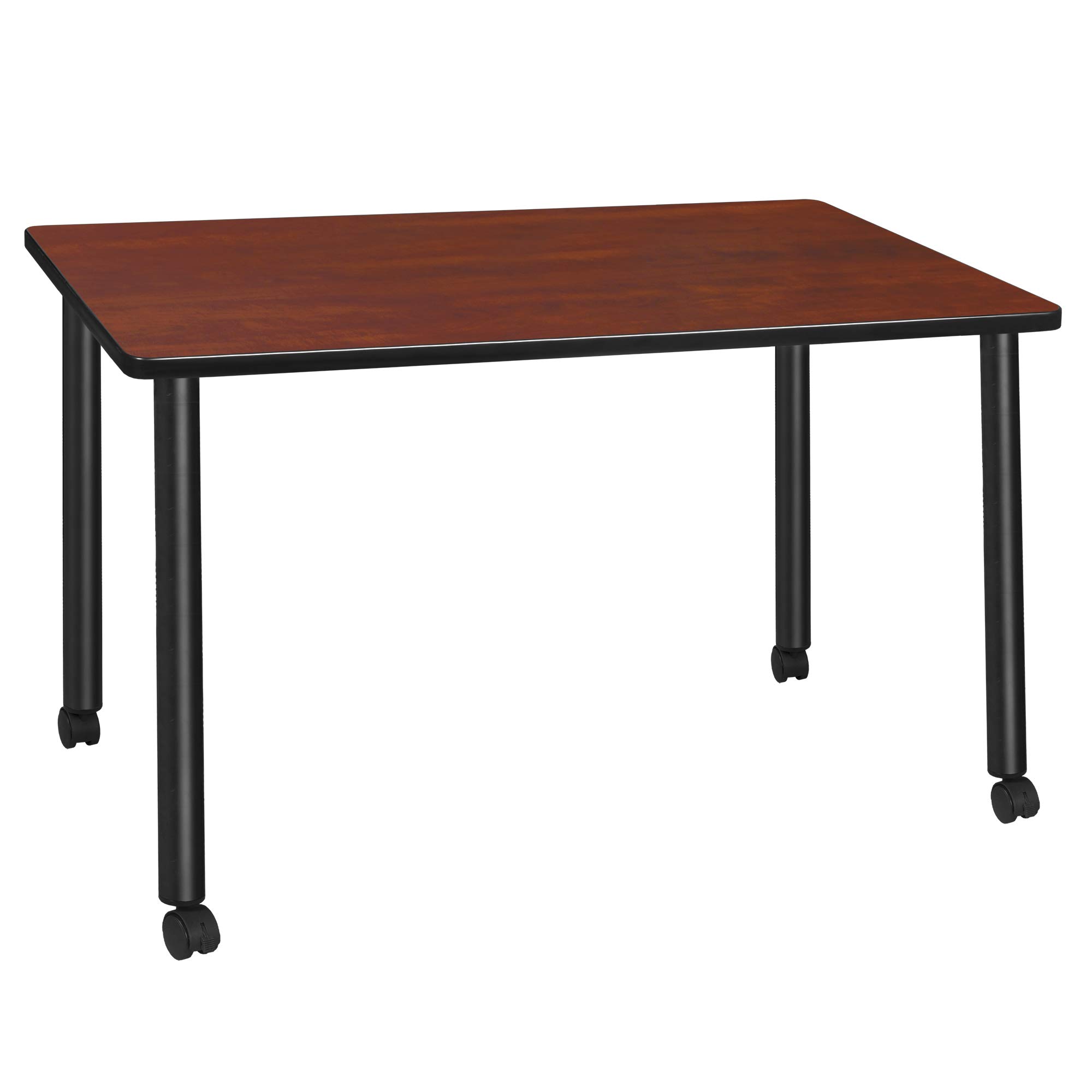 Regency Kee Mobile Training Room Tables - Medium Size Cherry & Black Folding Tables for Classrooms, Offices & Events | Portable & Durable Conference Tables