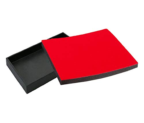 N'icePackaging 2-Piece Black Plastic Jewelry Display Tray with Scarlet Red 36-Count Ring Foam Insert - Half Size 7.25
