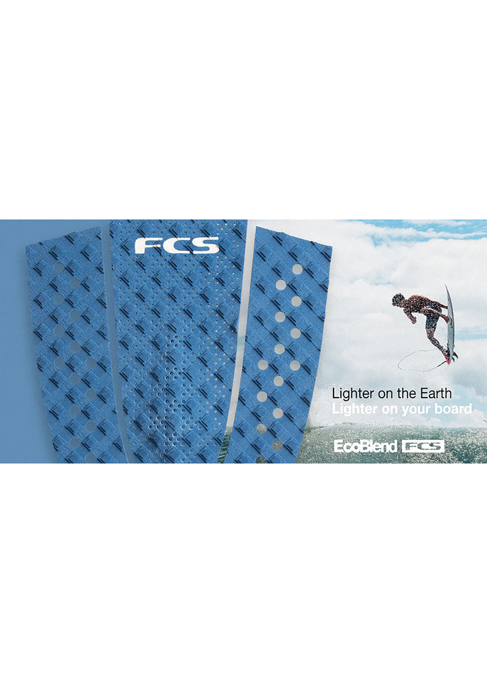 FCS T 3 Eco Surfboard Tail Pad - Non-Slip Traction Pad for Surfboards - Perfect for Surfing, Paddleboarding & Water Sports